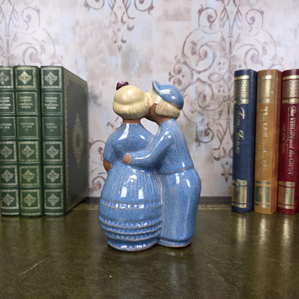 JIE Gantofta Swedish Couple Figurine | Vintage Scandinavian Terracotta Folk Art Statue Nordic Decor