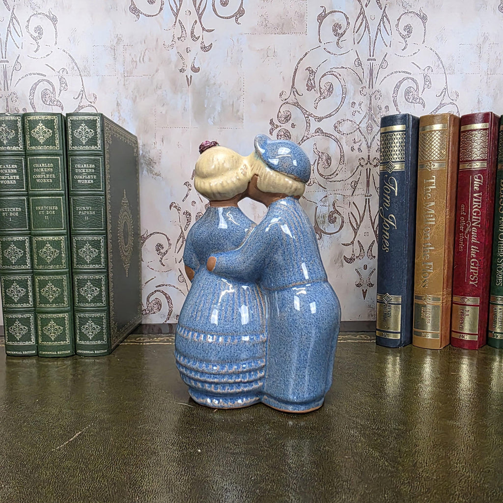 JIE Gantofta Swedish Couple Figurine | Vintage Scandinavian Terracotta Folk Art Statue Nordic Decor