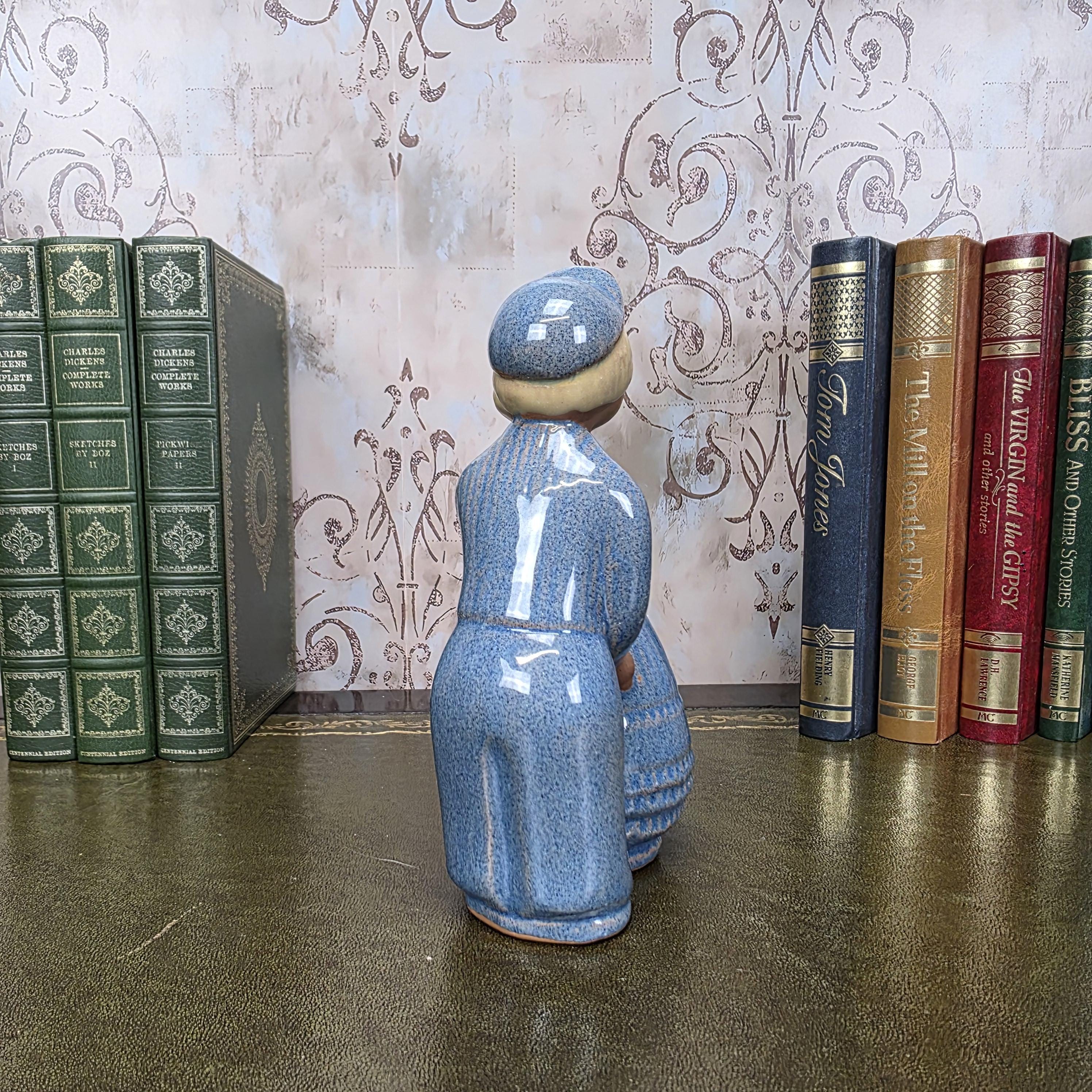JIE Gantofta Swedish Couple Figurine | Vintage Scandinavian Terracotta Folk Art Statue Nordic Decor