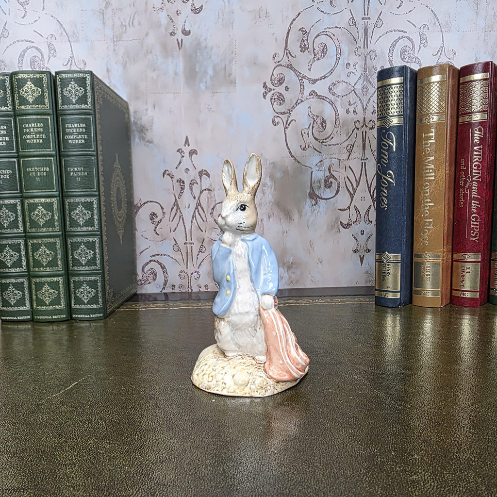 Royal Albert Beatrix Potter Peter Rabbit Figurine | Red Pocket Handkerchief 1990 England Nursery Decor