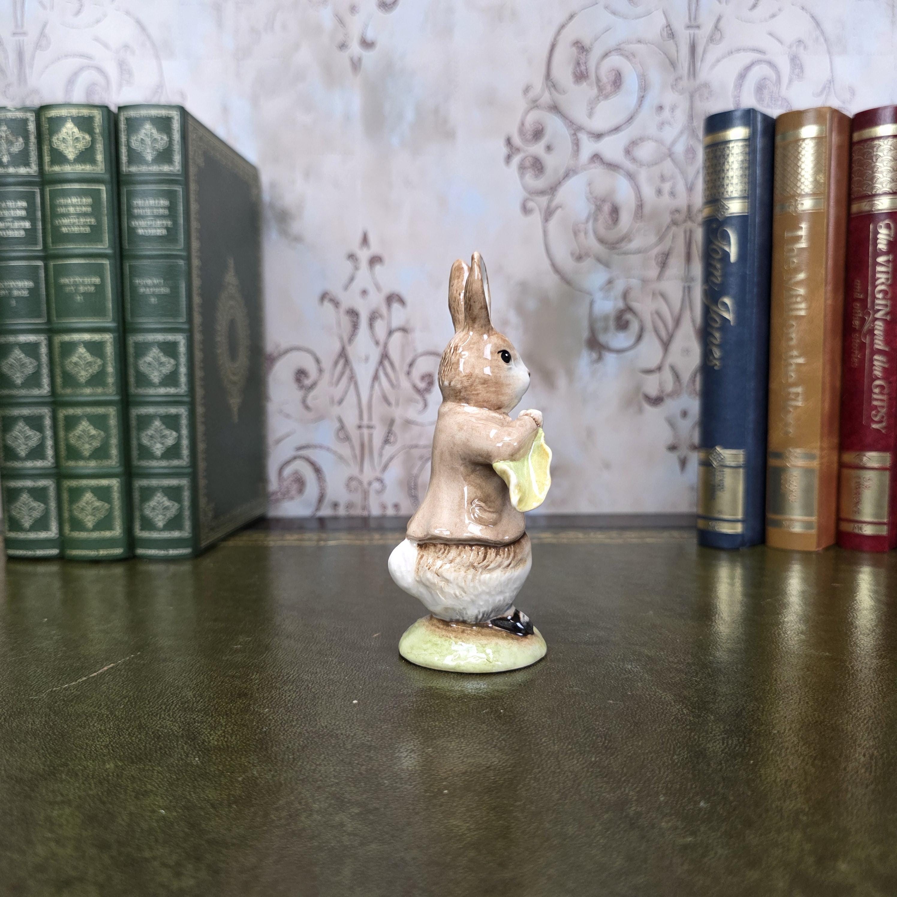 Royal Albert Benjamin Ate a Lettuce Leaf Figurine | 1992 Beatrix Potter Figure Storybook Bunny