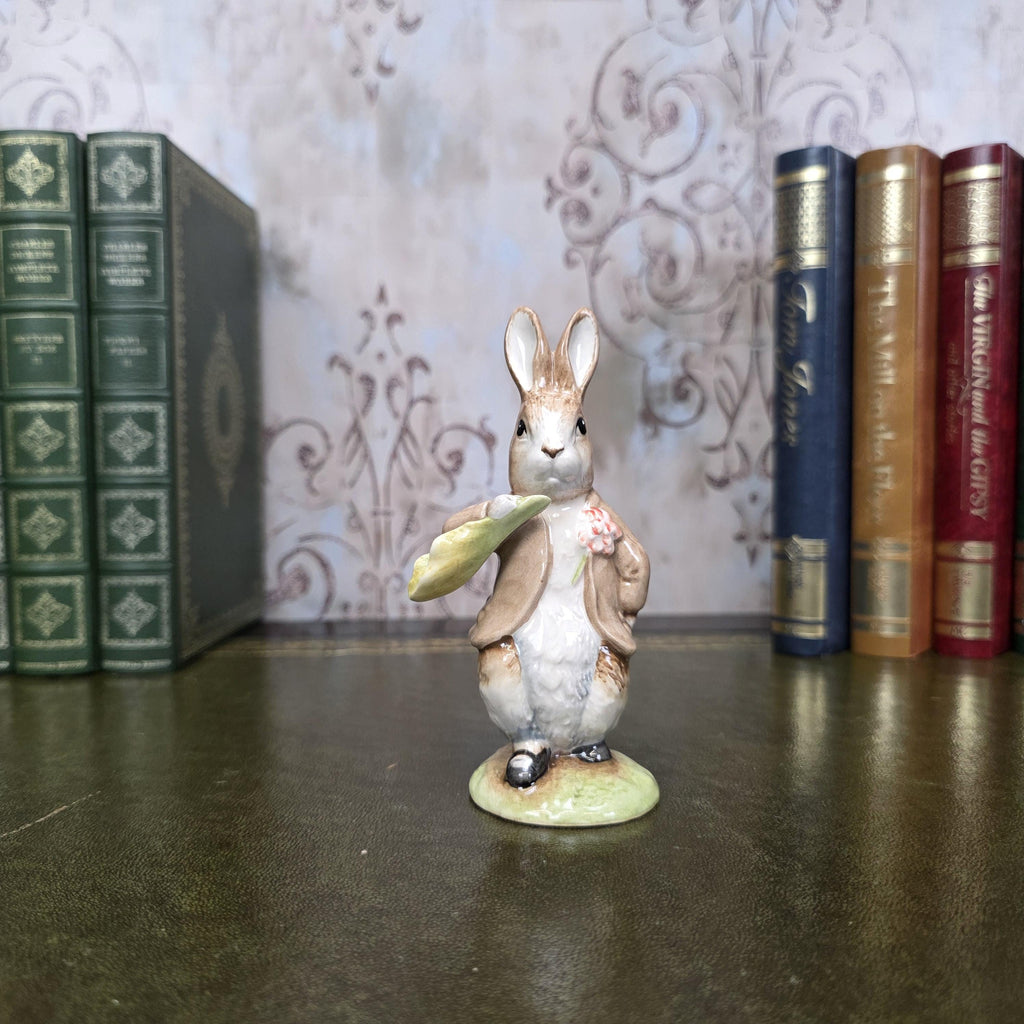 Royal Albert Benjamin Ate a Lettuce Leaf Figurine | 1992 Beatrix Potter Figure Storybook Bunny