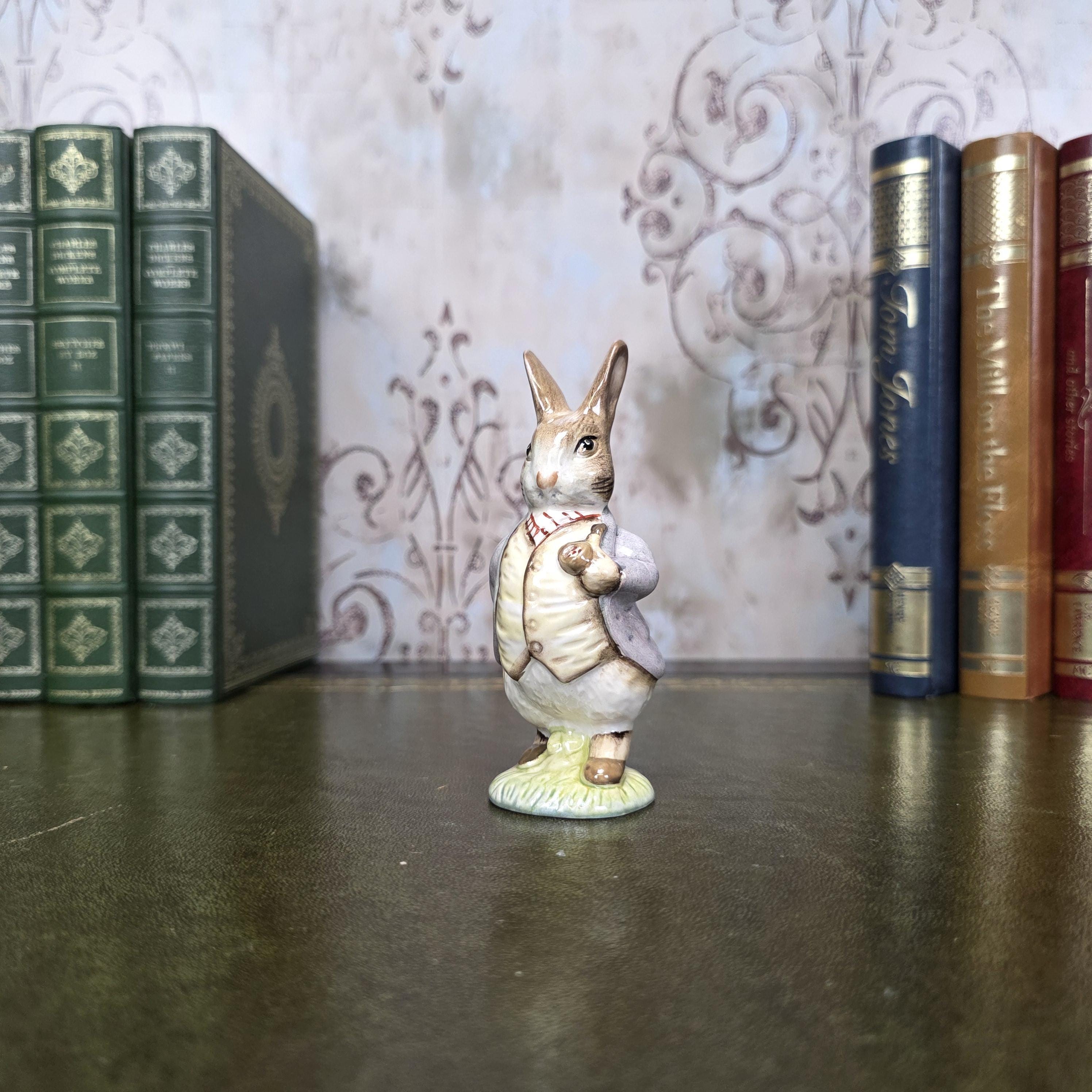 Royal Albert Mr Benjamin Bunny Figurine | 1985 Beatrix Potter Bone China Figure Classic Storybook
