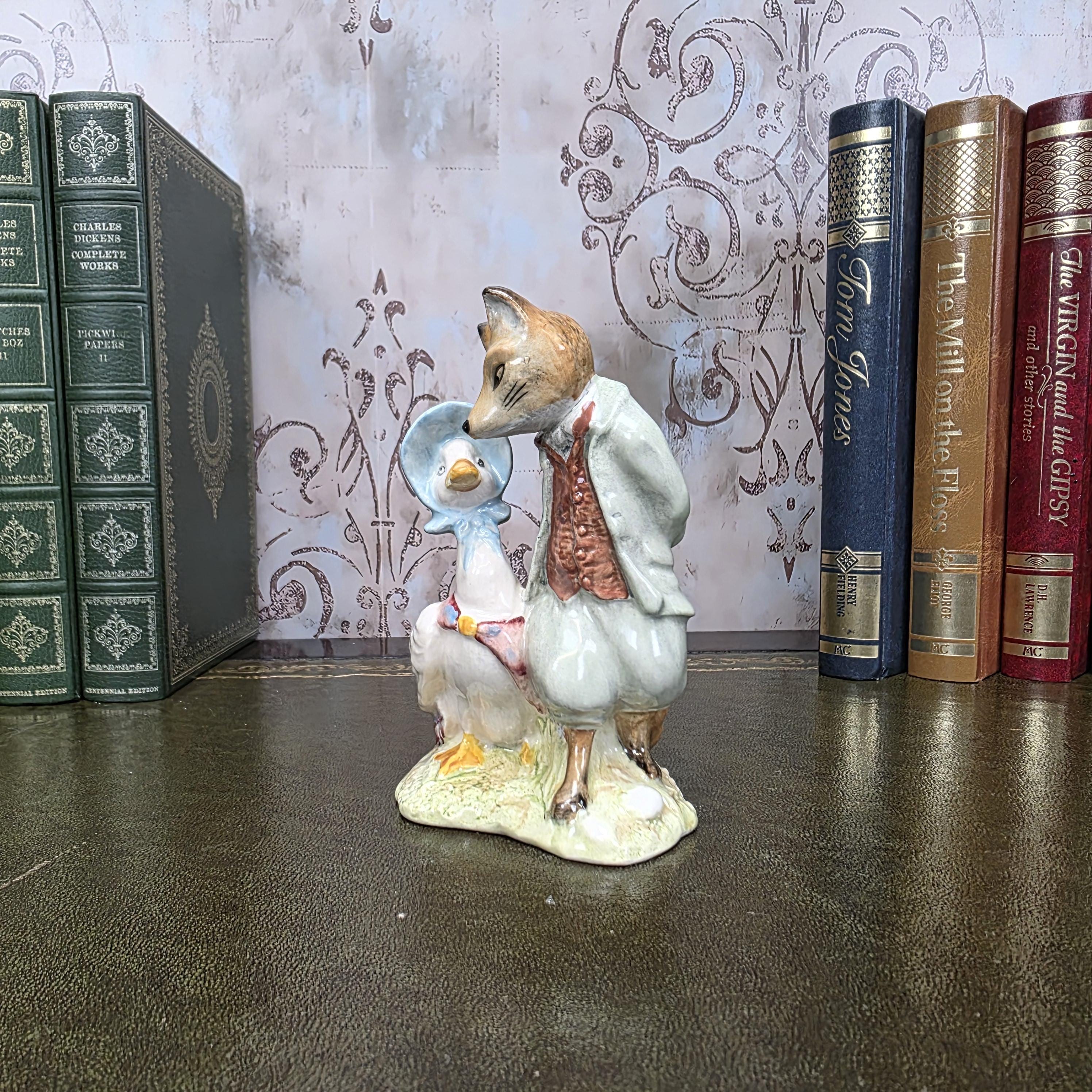 Royal Albert Jemima Puddleduck with Foxy Whiskered Gentleman Figurine | 1989 Bone China Figure