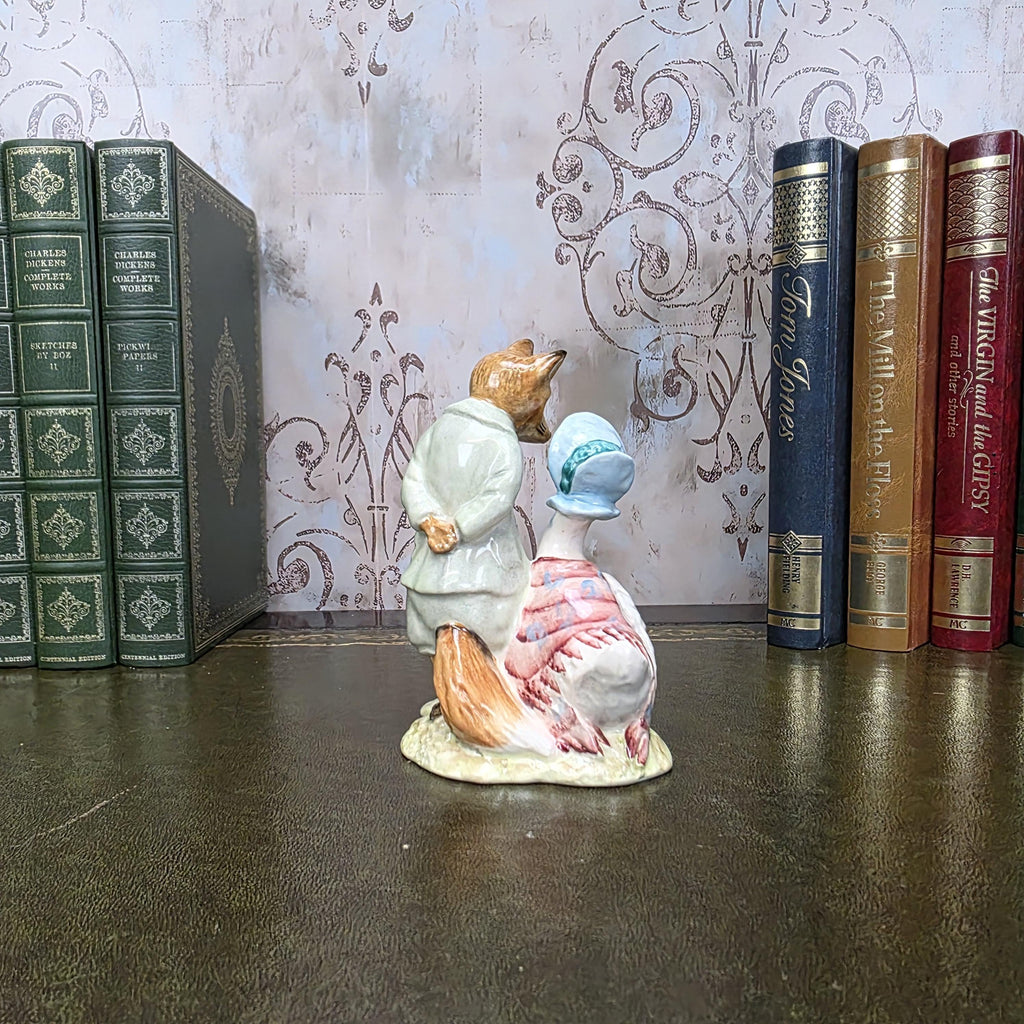 Royal Albert Jemima Puddleduck with Foxy Whiskered Gentleman Figurine | 1989 Bone China Figure
