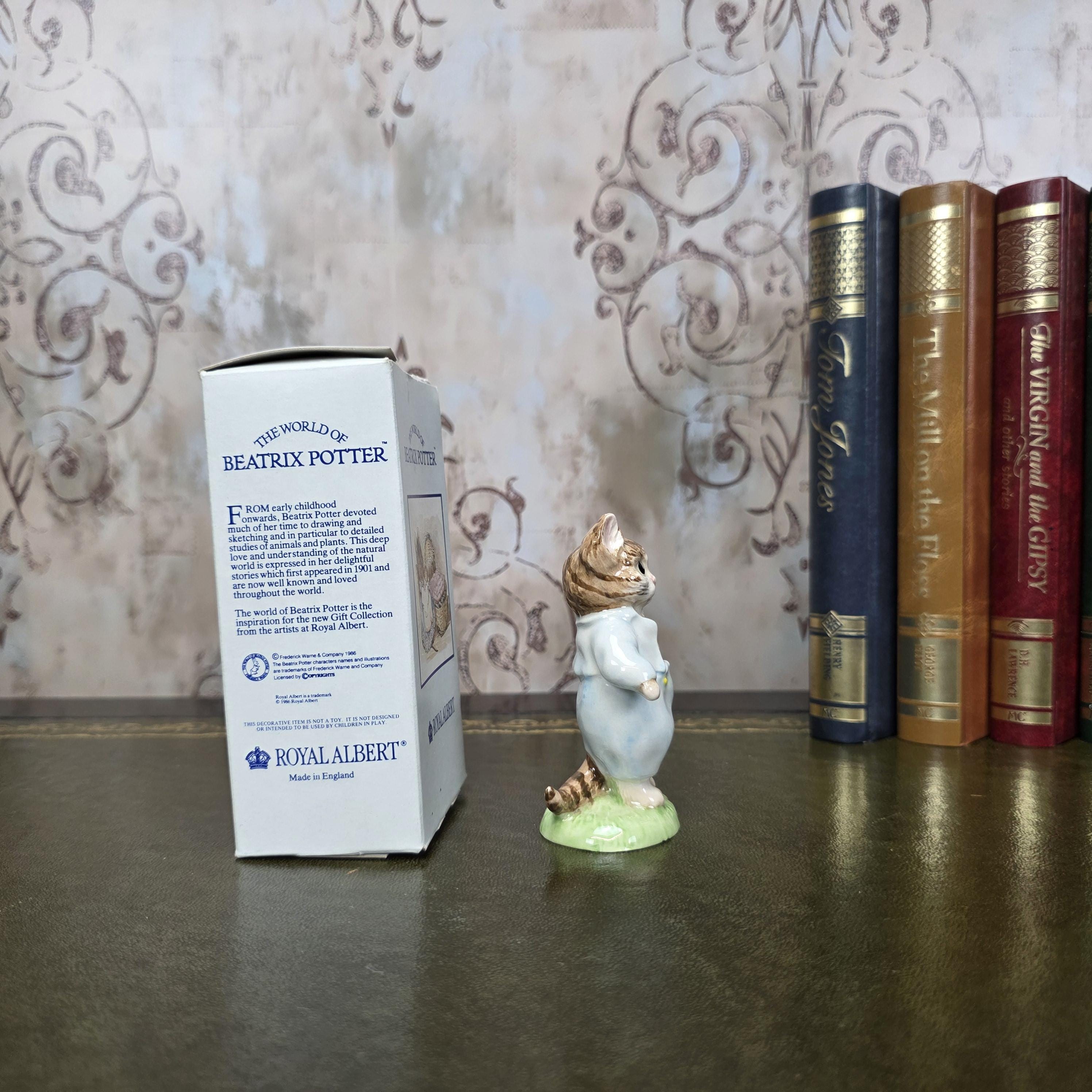 Royal Albert Tom Kitten Figurine Beatrix Potter | 1989 English Bone China | Boxed Collectible Figure