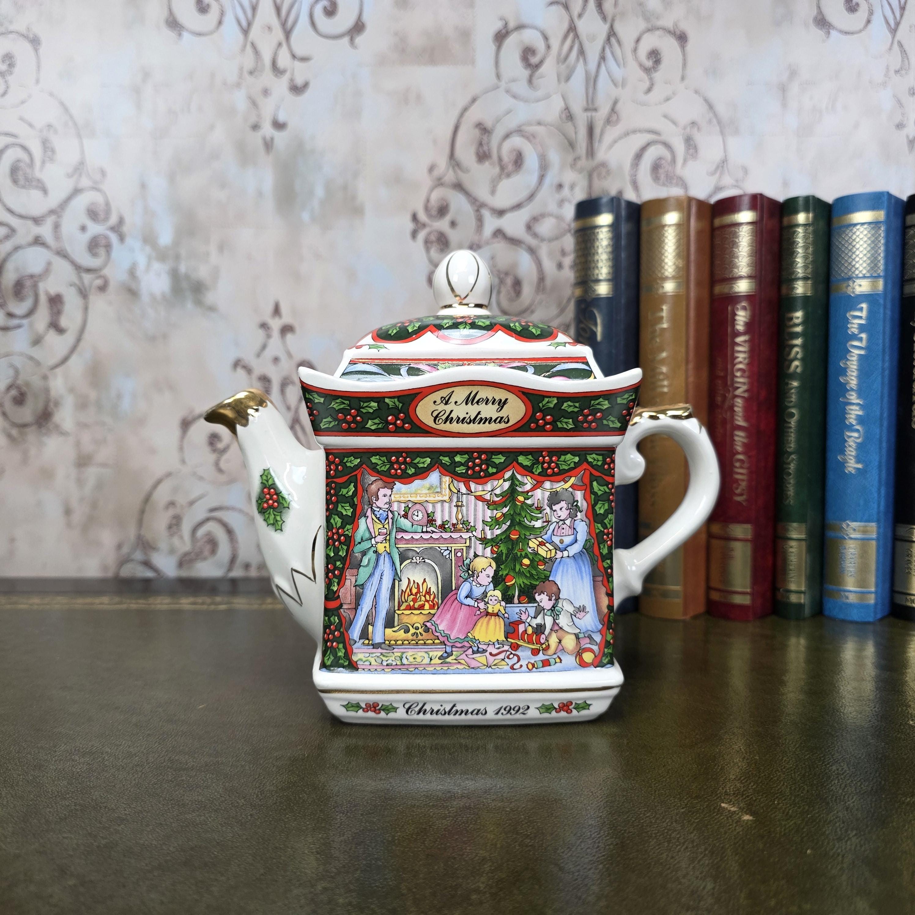 Vintage Sadler A Merry Christmas Morning Tea Pot, Made In England, Collectible Teapot, Afternoon Tea
