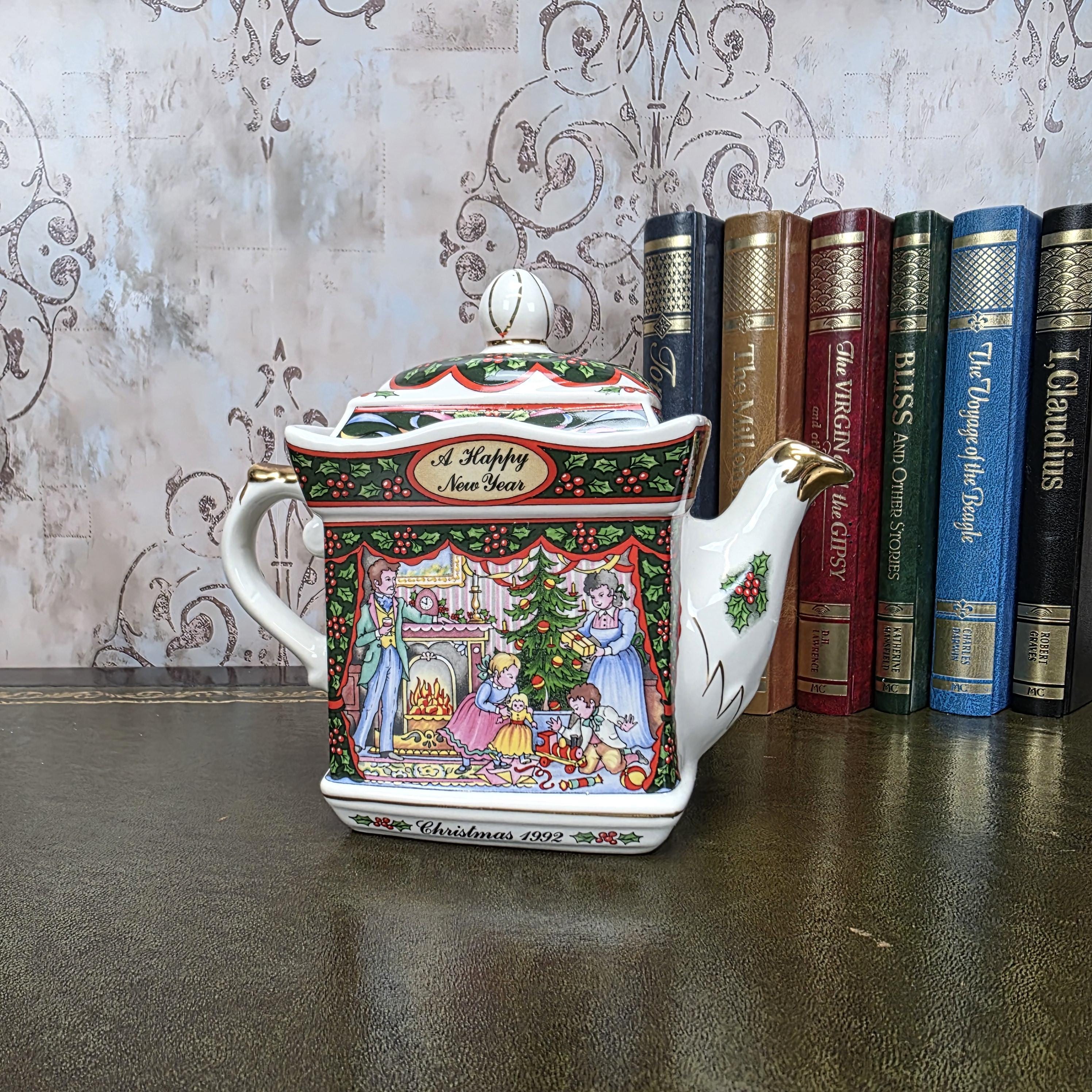 Vintage Sadler A Merry Christmas Morning Tea Pot, Made In England, Collectible Teapot, Afternoon Tea