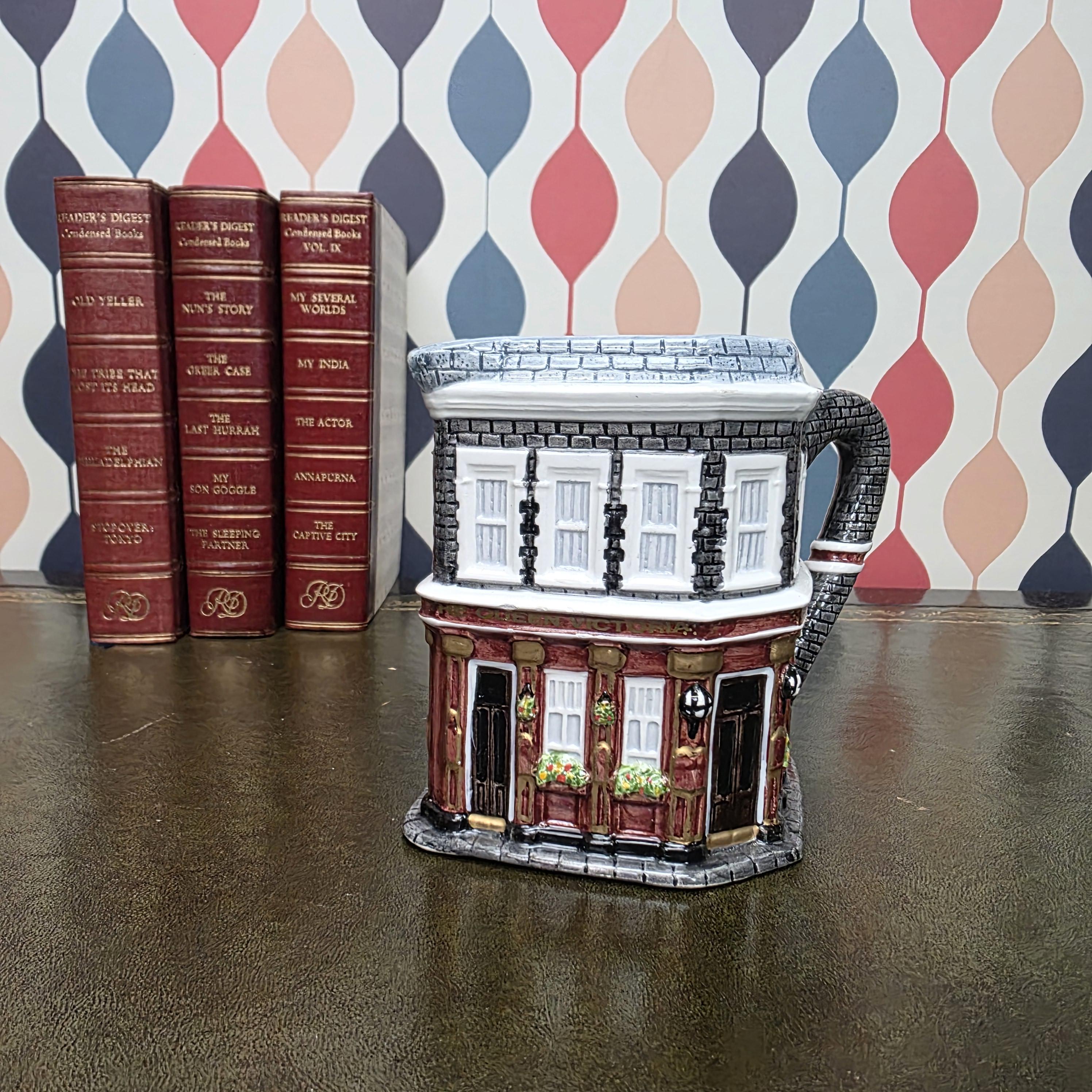 EastEnders Queen Victoria Pub Jug Western House Ceramic Collectible Mug BBC TV Memorabilia Handpainted