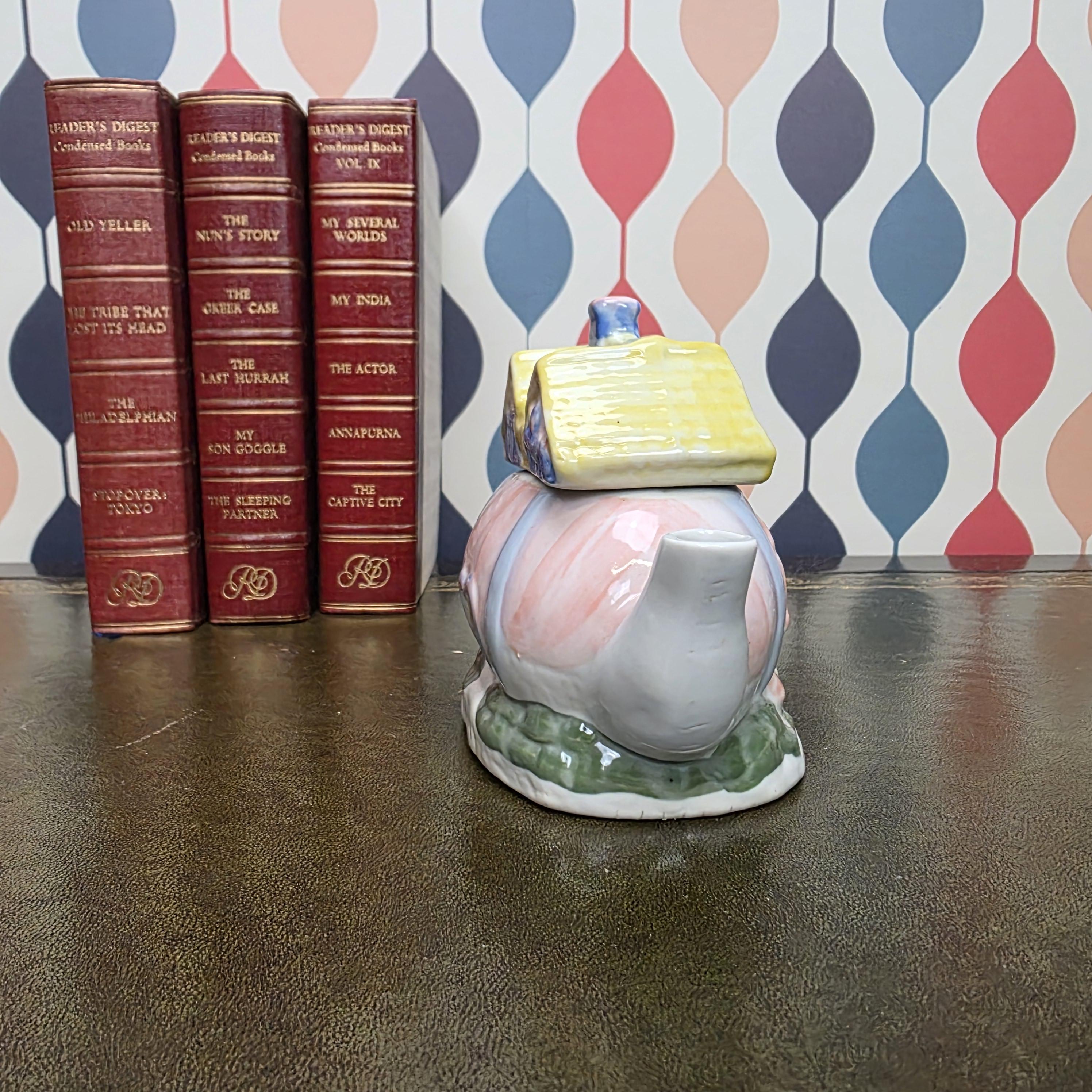 Hand Painted Ceramic Cottage House Teapot Vintage Novelty Teaware Collectible English Cottage Kitchen Decor