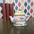 Hand Painted Ceramic Cottage House Teapot Vintage Novelty Teaware Collectible English Cottage Kitchen Decor