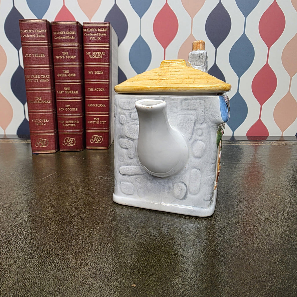 Cottage House Teapot Novelty Ceramic Ye Olde Tea Shoppe Collectible Kitchen Decor Tea Lover