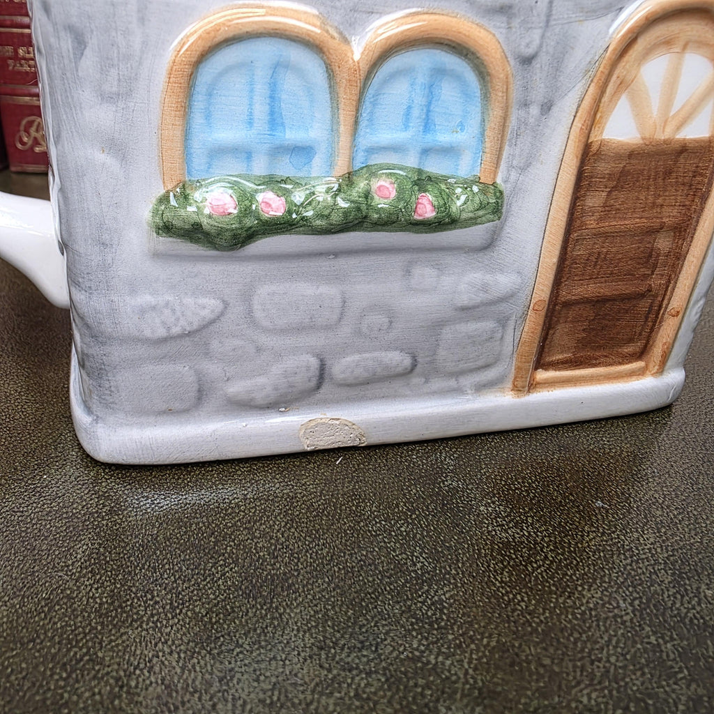 Cottage House Teapot Novelty Ceramic Ye Olde Tea Shoppe Collectible Kitchen Decor Tea Lover