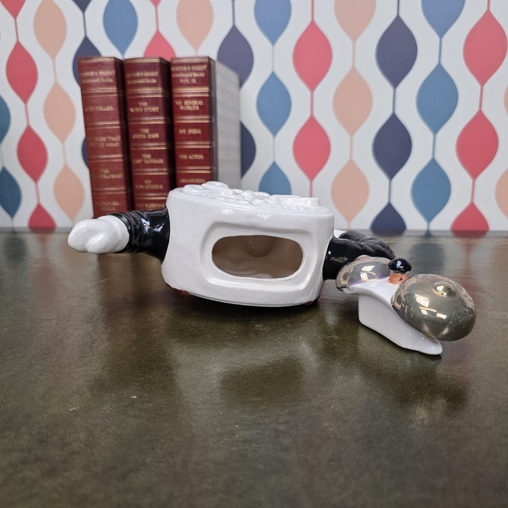 Novelty Clock Face Teapot Figural Ceramic Character Teapot Collectible Kitchen Decor Tea Lover Gift