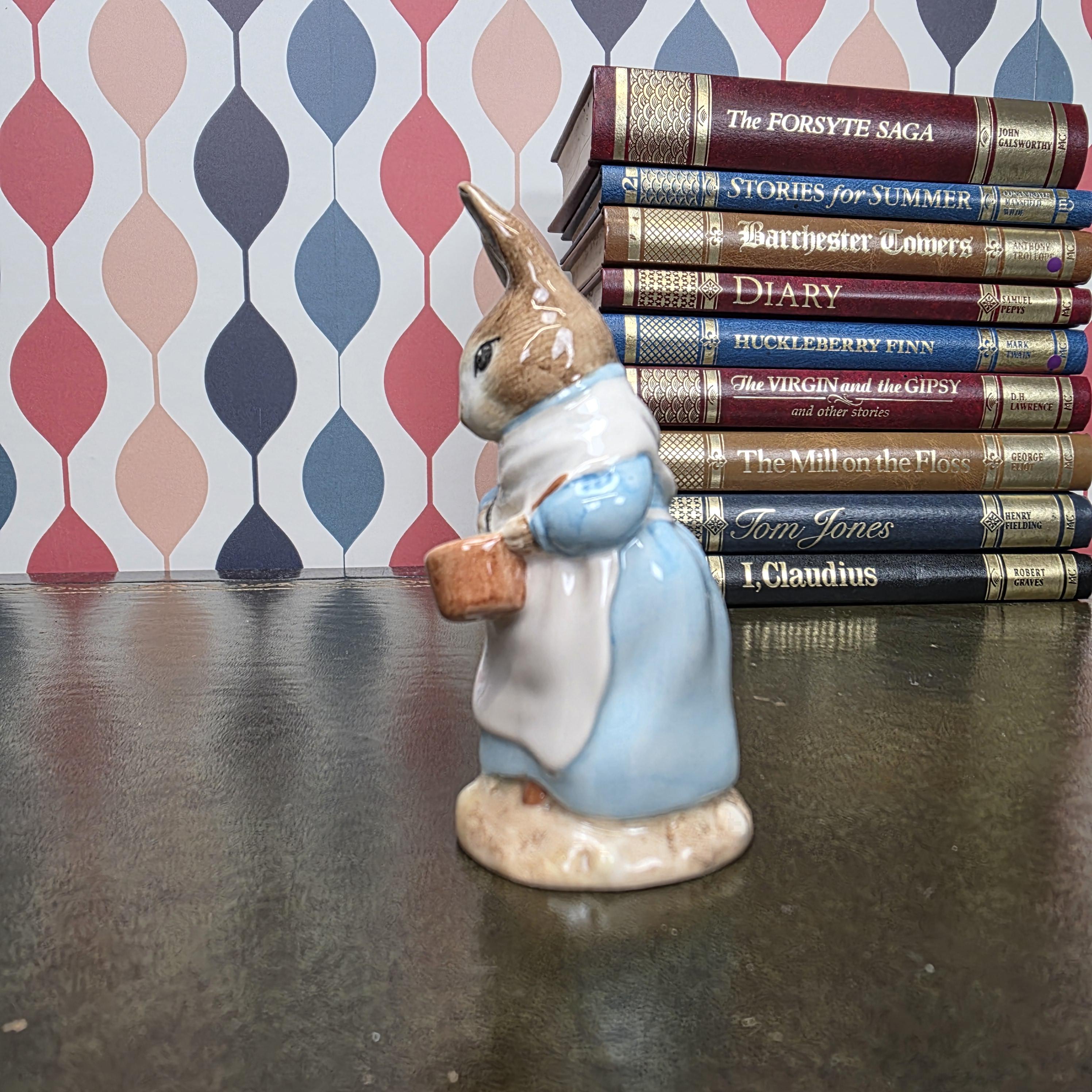Royal Albert Beatrix Potter Mrs Rabbit Cooking Figurine English Ceramic Character Collectible Storybook Figure