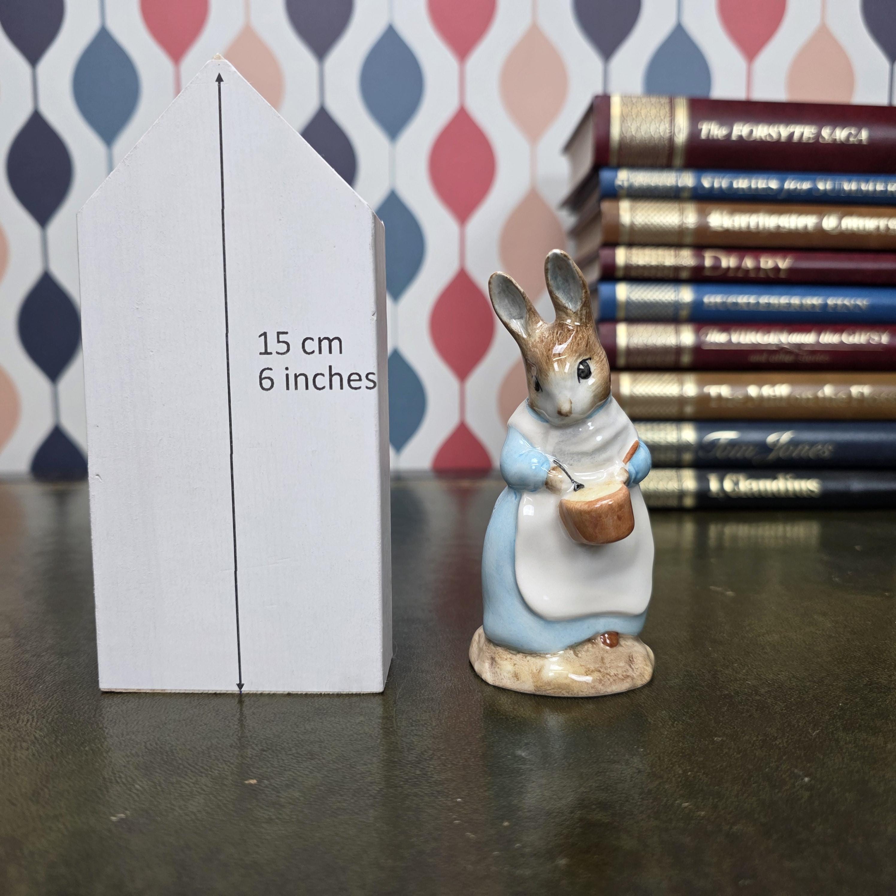 Royal Albert Beatrix Potter Mrs Rabbit Cooking Figurine English Ceramic Character Collectible Storybook Figure