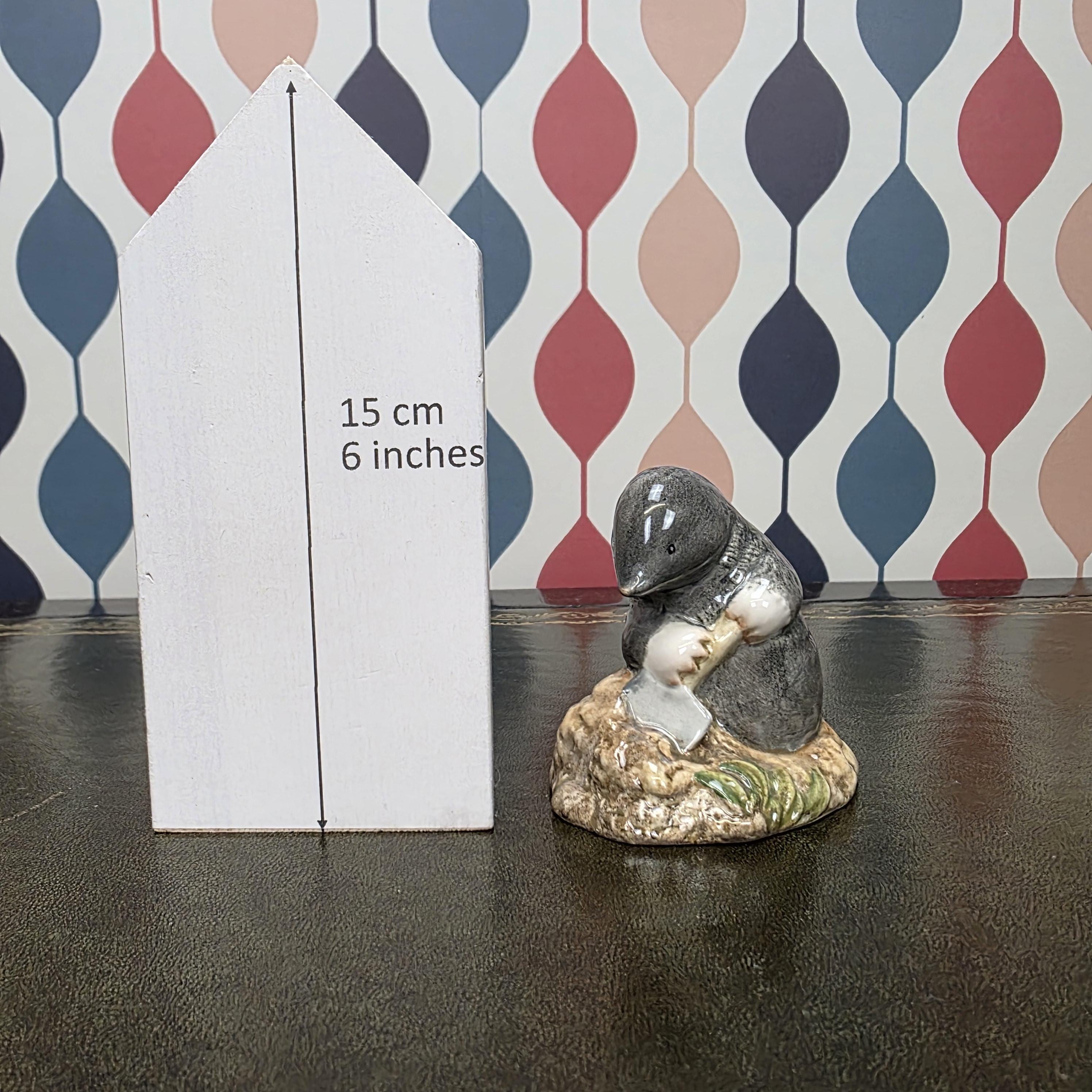 Royal Albert Diggory Diggory Delvet Figurine Beatrix Potter Mole Character Collectible English Ceramic Figure
