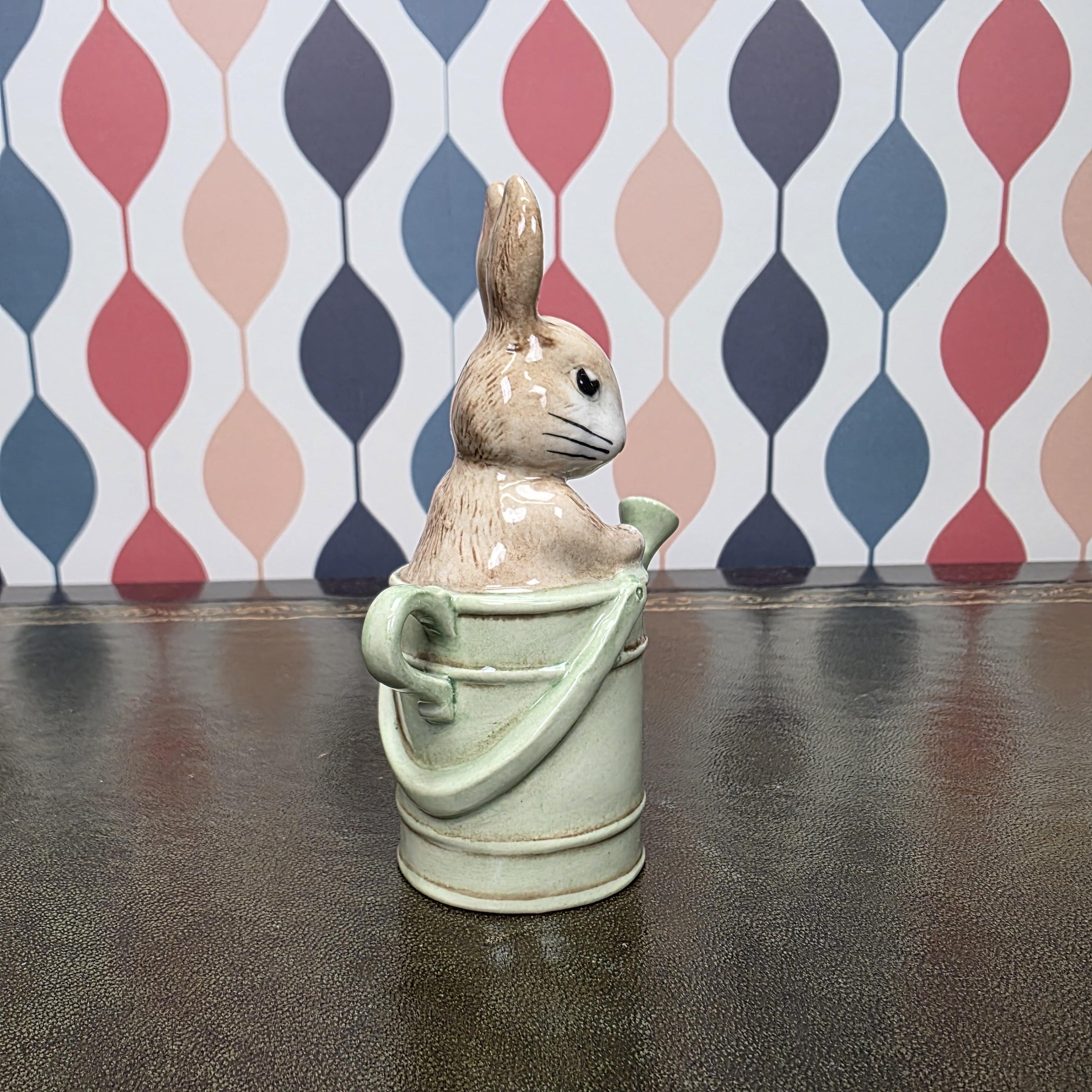 Beswick Peter in the Watering Can Figurine Beatrix Potter Peter Rabbit Collectible English Ceramic Garden