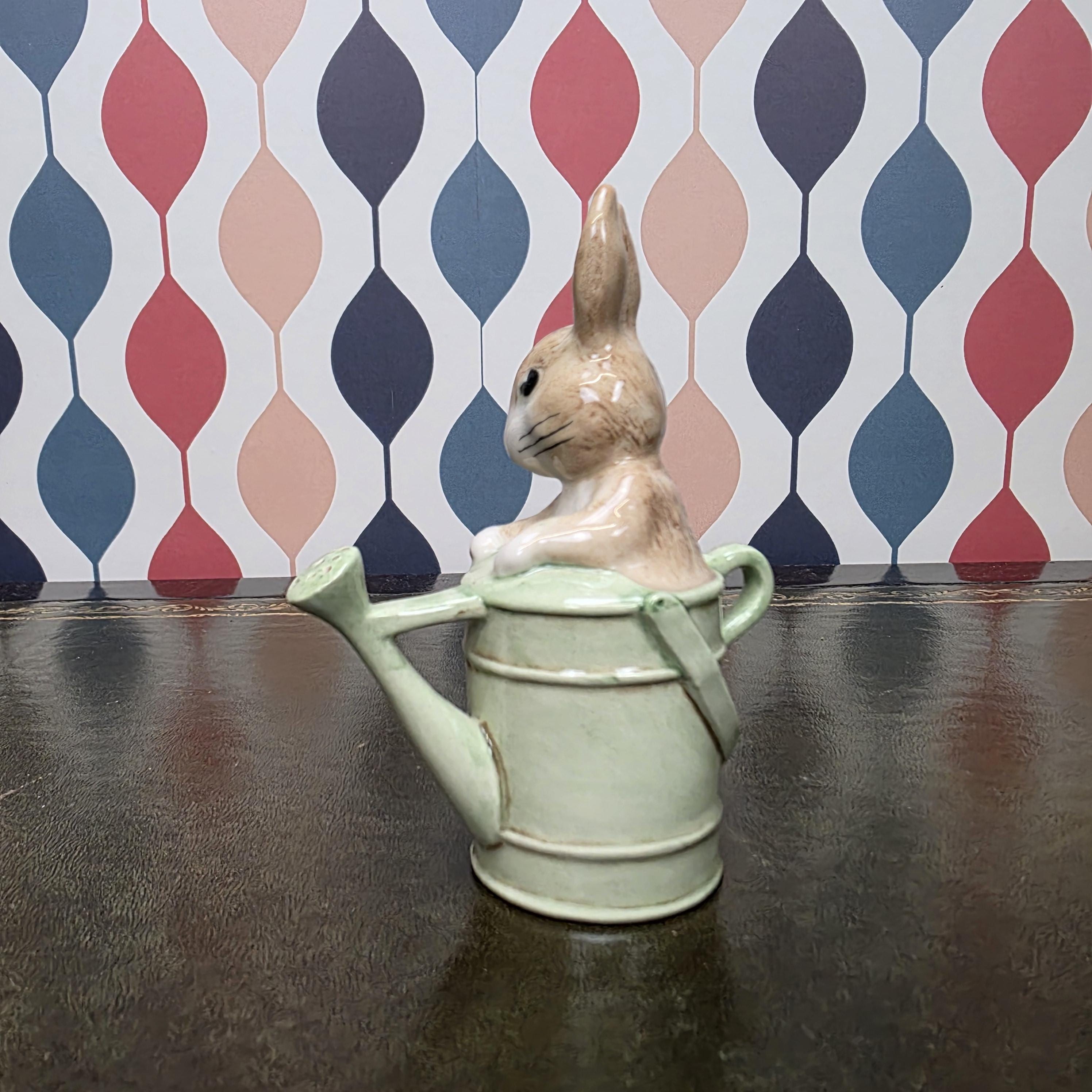 Beswick Peter in the Watering Can Figurine Beatrix Potter Peter Rabbit Collectible English Ceramic Garden