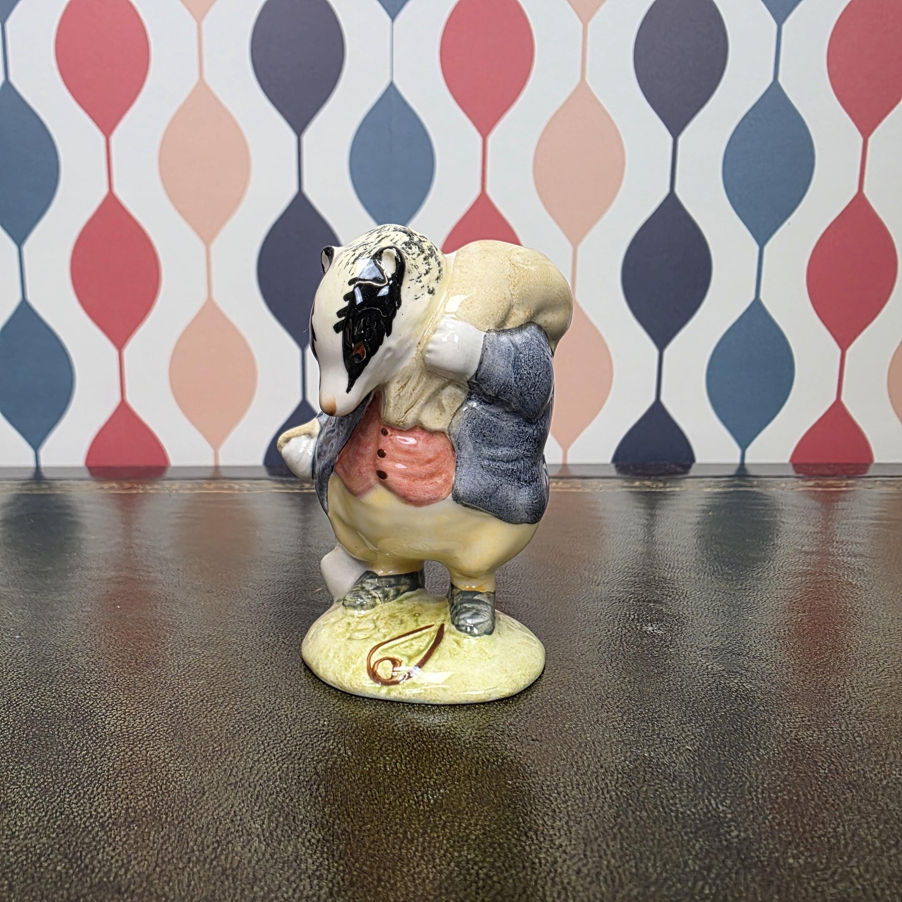 Royal Albert Tommy Brock Figurine Beatrix Potter Badger Character Collectible English Ceramic Storybook Figure