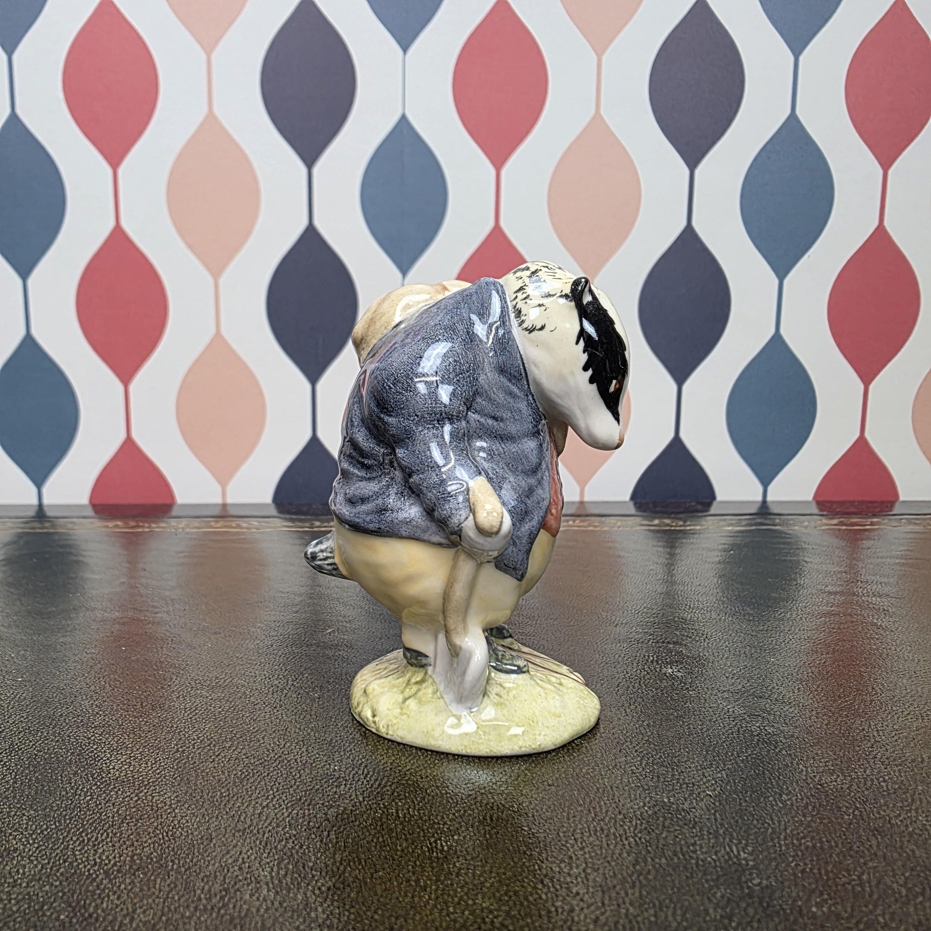 Royal Albert Tommy Brock Figurine Beatrix Potter Badger Character Collectible English Ceramic Storybook Figure