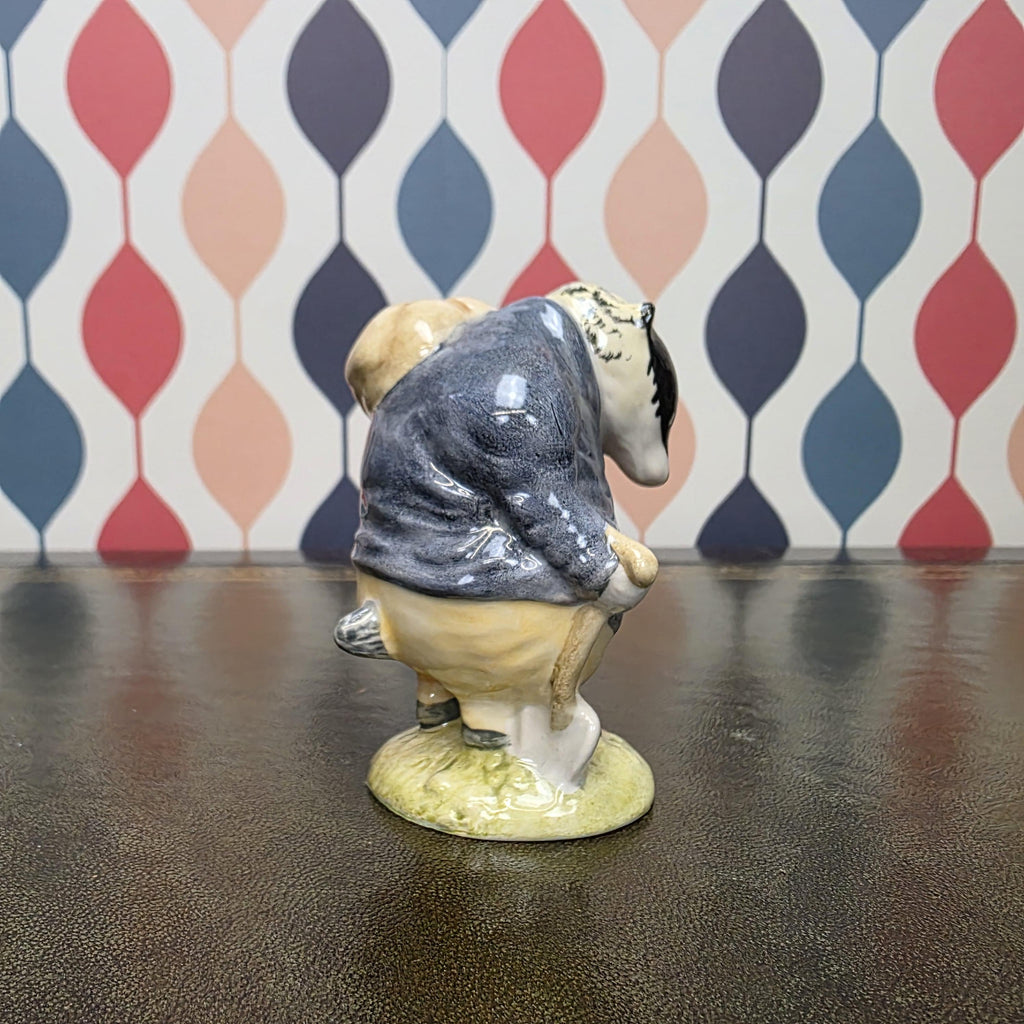 Royal Albert Tommy Brock Figurine Beatrix Potter Badger Character Collectible English Ceramic Storybook Figure