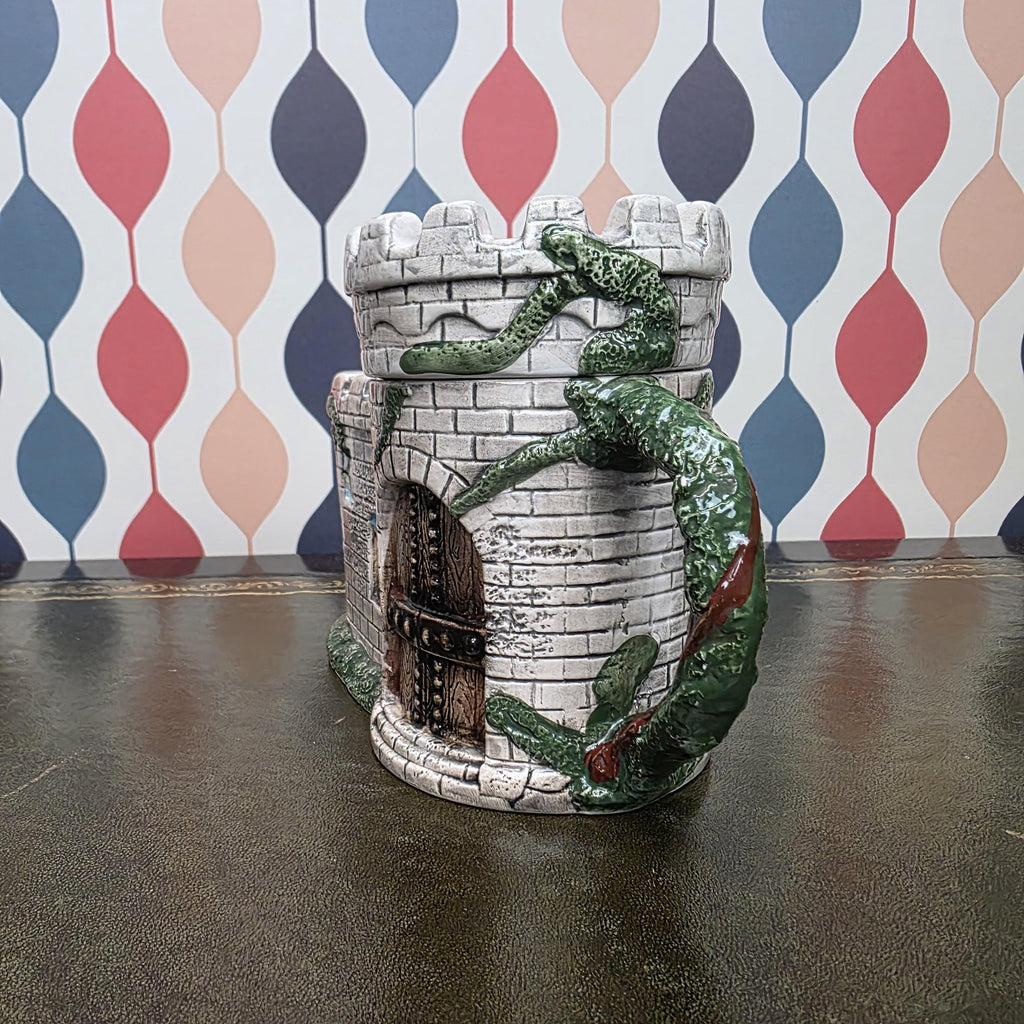 Vintage Castle Teapot Ceramic Medieval Tower Novelty Drinkware Collectible Fantasy Kitchen Decor