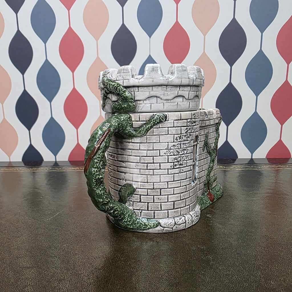 Vintage Castle Teapot Ceramic Medieval Tower Novelty Drinkware Collectible Fantasy Kitchen Decor