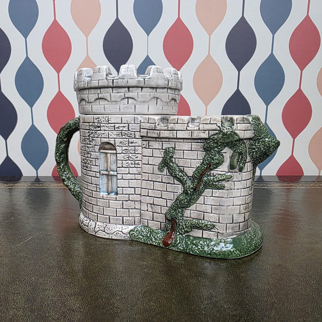 Vintage Castle Teapot Ceramic Medieval Tower Novelty Drinkware Collectible Fantasy Kitchen Decor
