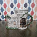 Vintage Castle Teapot Ceramic Medieval Tower Novelty Drinkware Collectible Fantasy Kitchen Decor