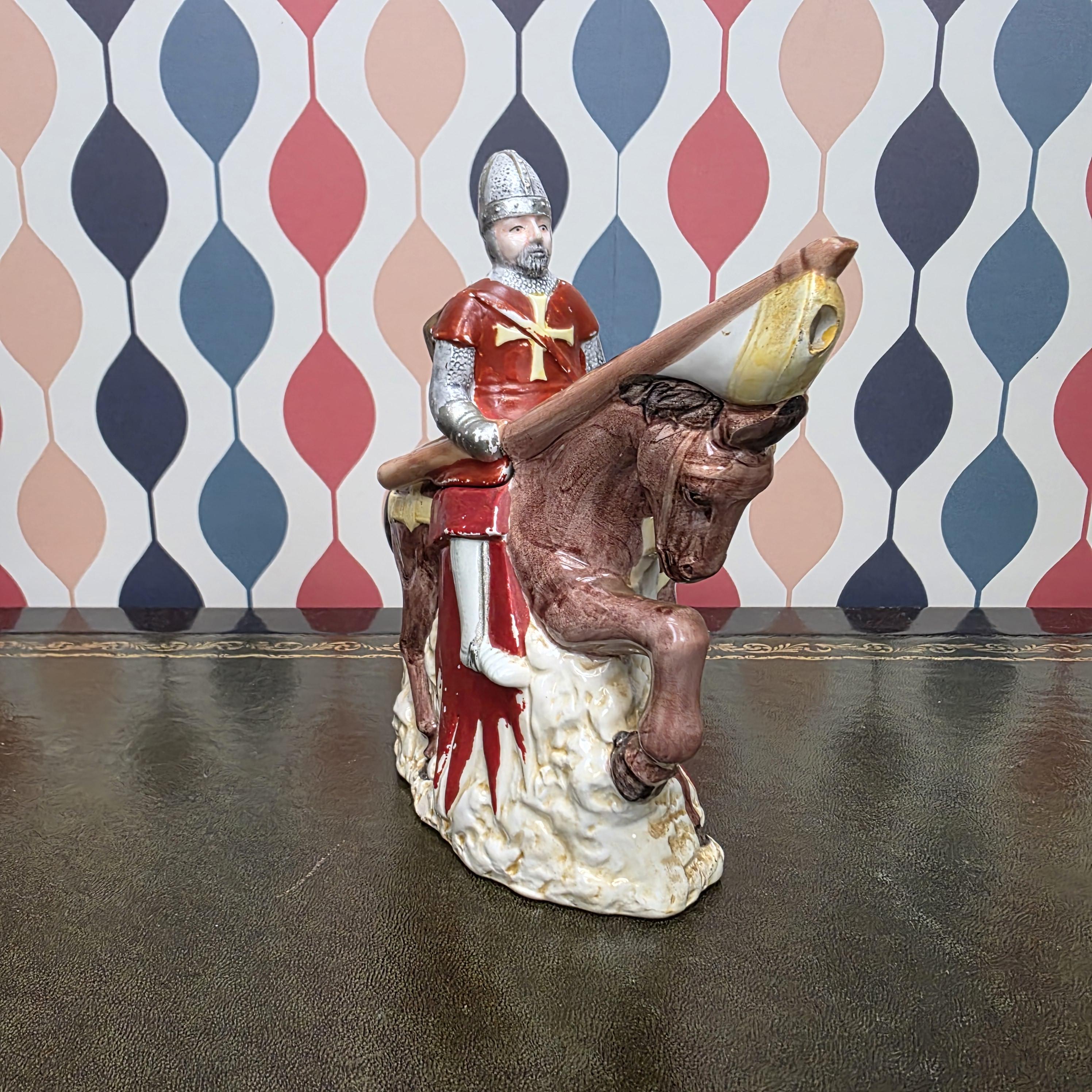 Vintage Knight Teapot Medieval Horse Rider Ceramic Collectible Novelty Kitchen Decor The Leonardo Collection