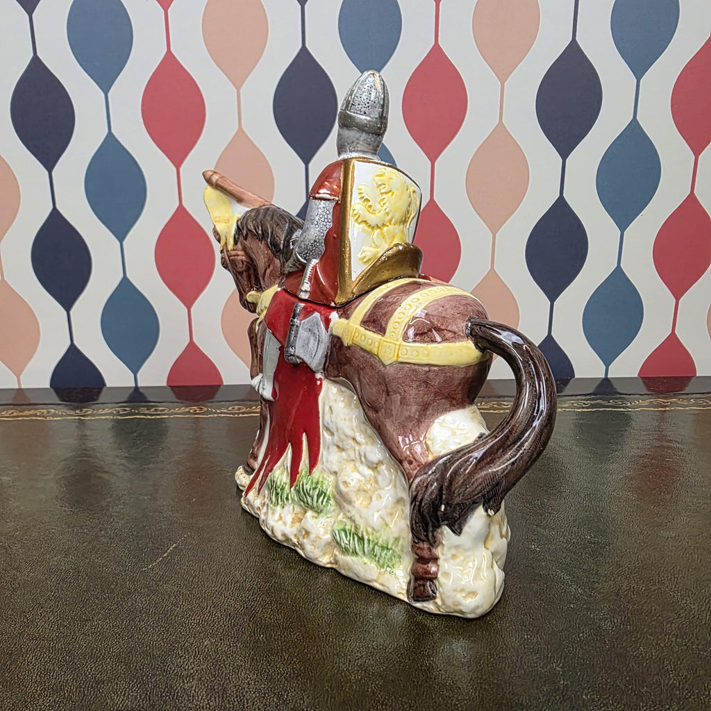 Vintage Knight Teapot Medieval Horse Rider Ceramic Collectible Novelty Kitchen Decor The Leonardo Collection