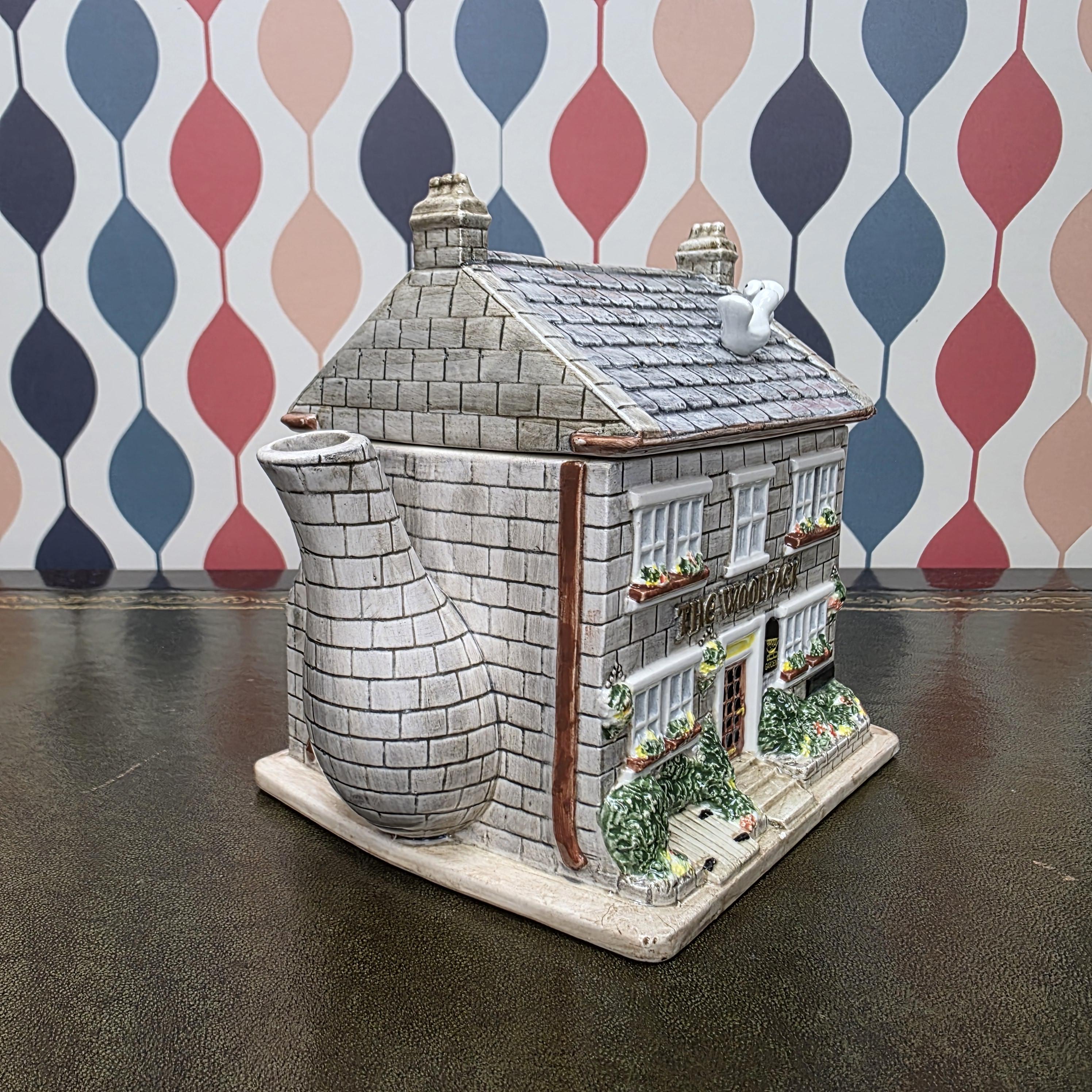 Vintage Emmerdale Woolpack Teapot TV Series Collectible Ceramic Pub House Novelty Memorabilia Kitchen Decor
