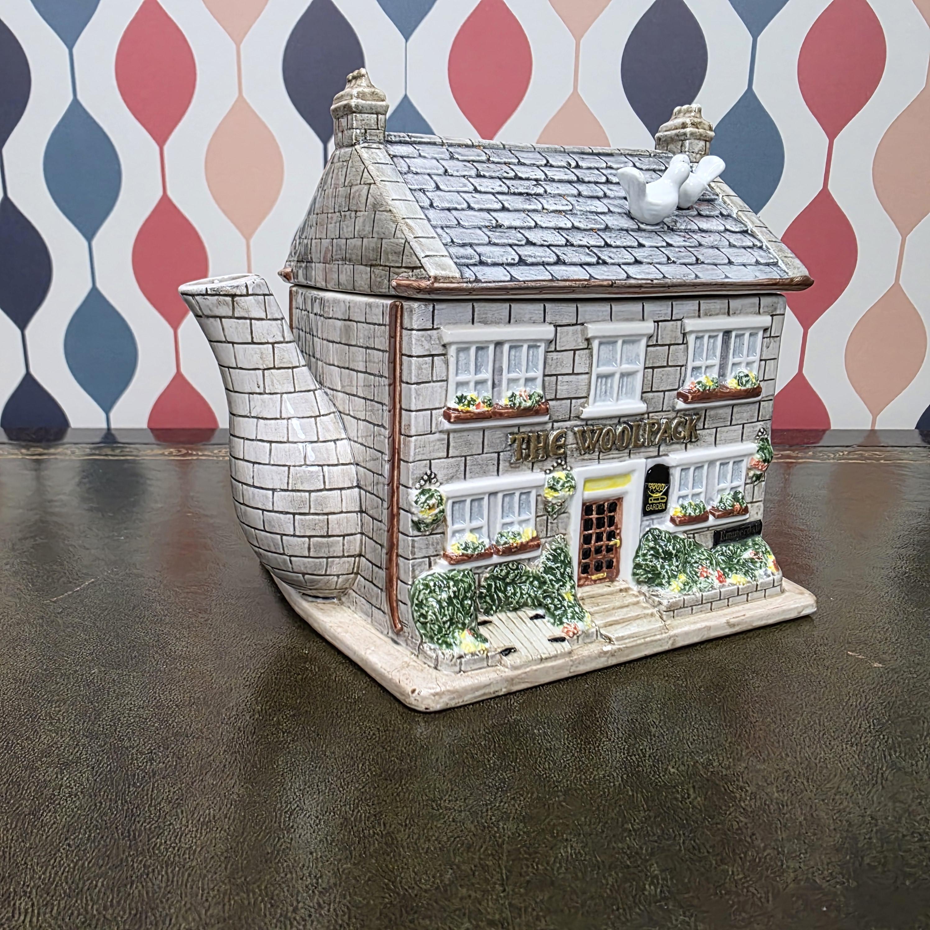 Vintage Emmerdale Woolpack Teapot TV Series Collectible Ceramic Pub House Novelty Memorabilia Kitchen Decor