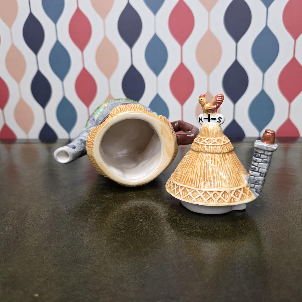 Vintage Cottage House Teapot Leonardo Collection Ceramic Novelty Village Teapot Collectible Kitchen Decor