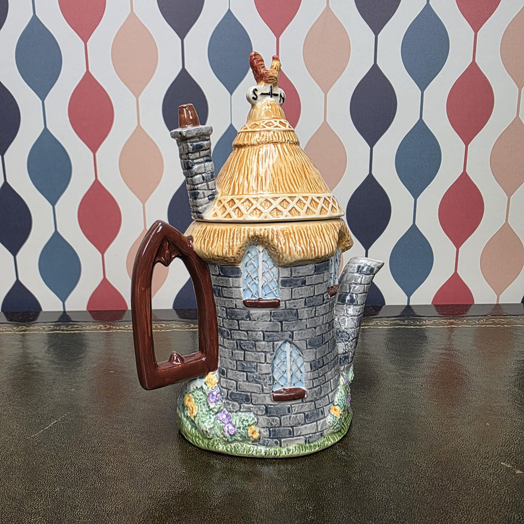 Vintage Cottage House Teapot Leonardo Collection Ceramic Novelty Village Teapot Collectible Kitchen Decor