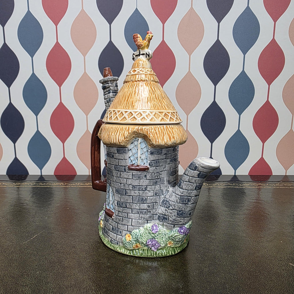 Vintage Cottage House Teapot Leonardo Collection Ceramic Novelty Village Teapot Collectible Kitchen Decor