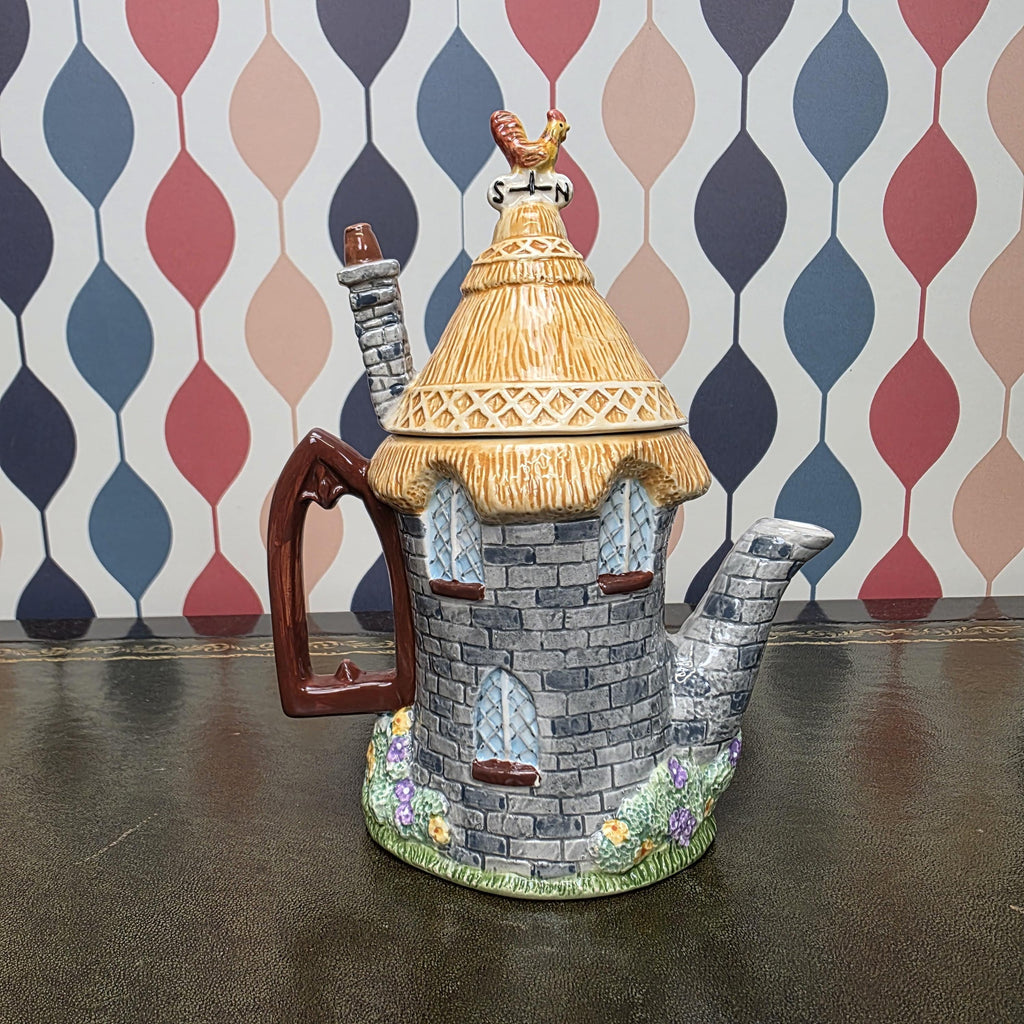 Vintage Cottage House Teapot Leonardo Collection Ceramic Novelty Village Teapot Collectible Kitchen Decor