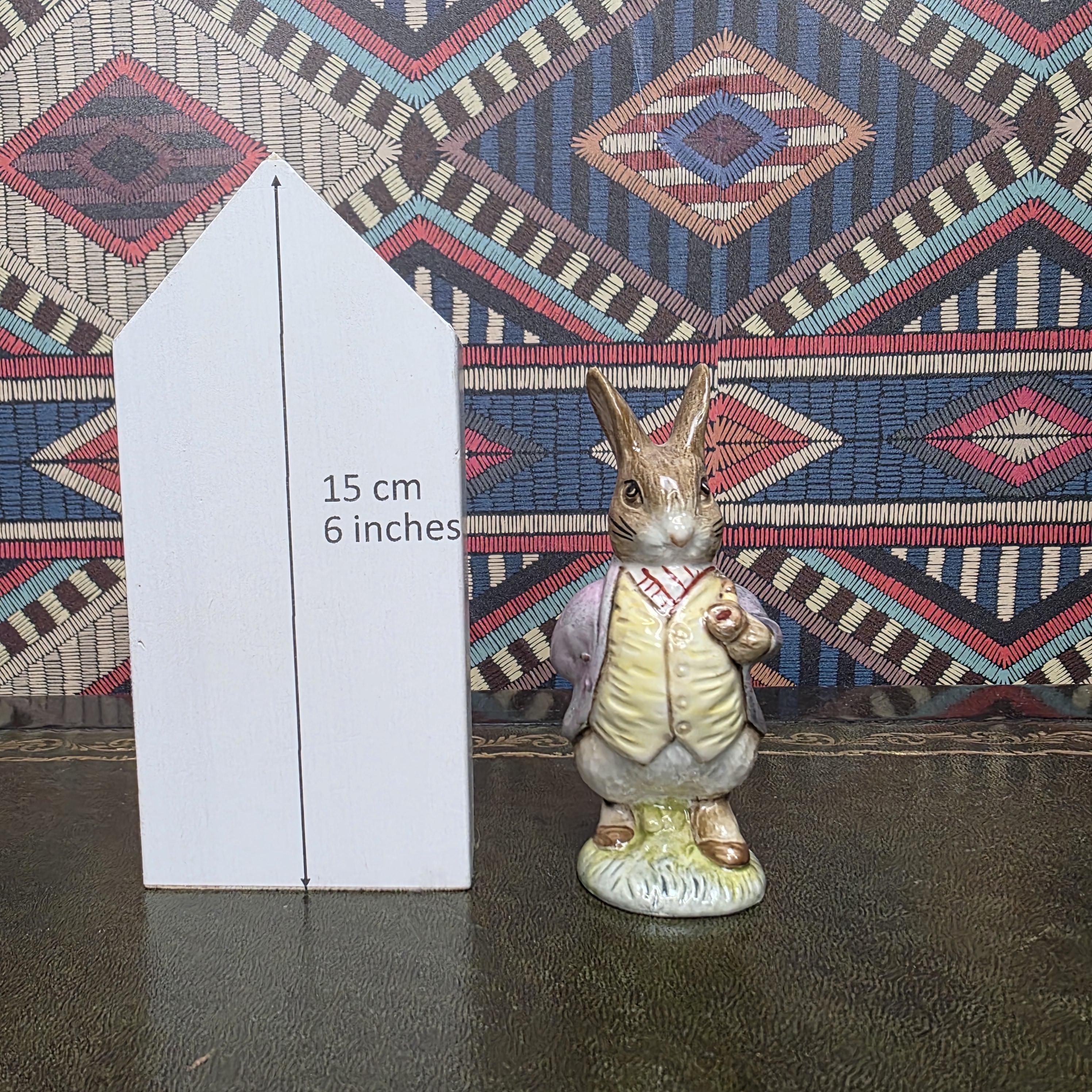 Royal Albert Benjamin Bunny Figurine Beatrix Potter Porcelain Rabbit Figure Peter Rabbit Character Collectible