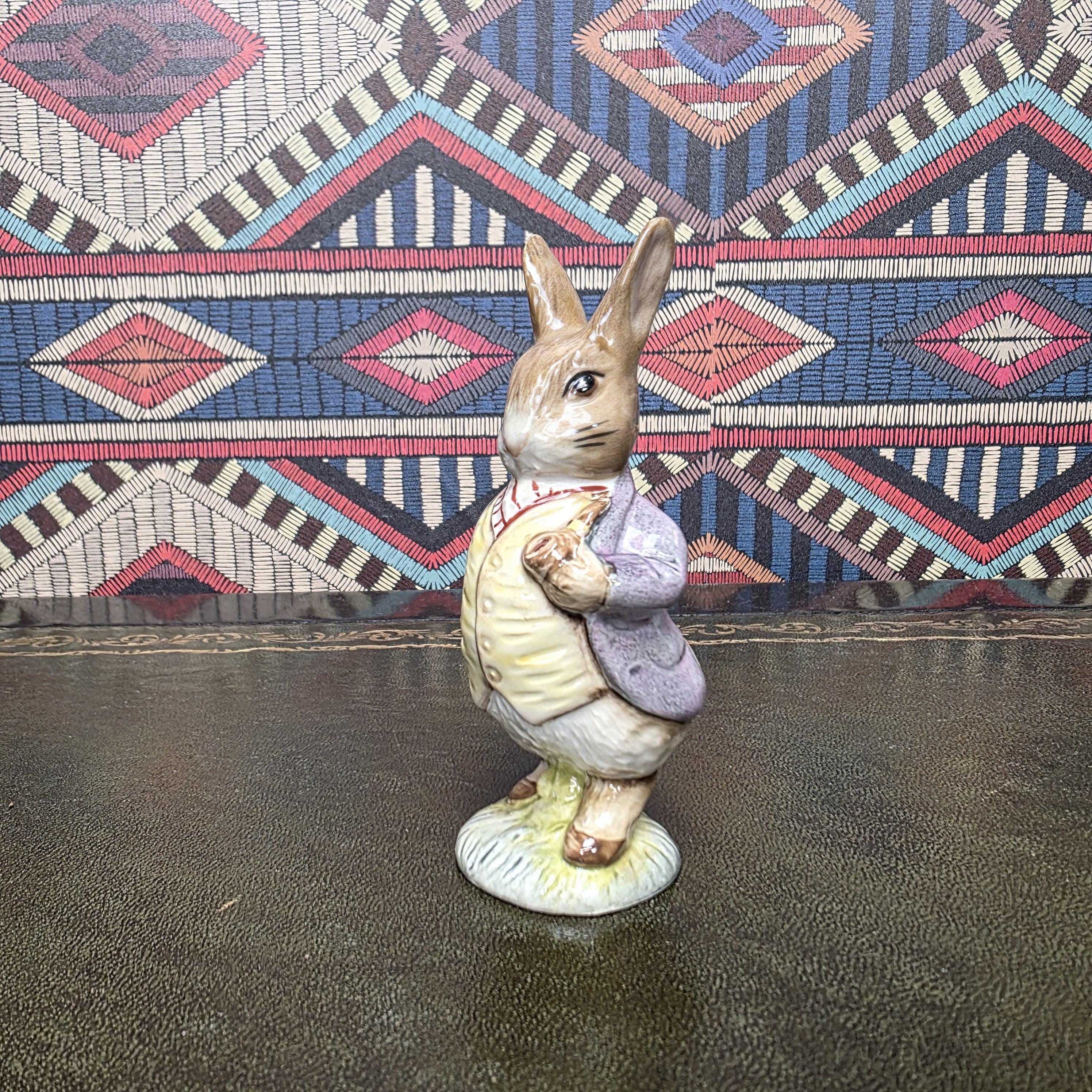 Royal Albert Benjamin Bunny Figurine Beatrix Potter Porcelain Rabbit Figure Peter Rabbit Character Collectible