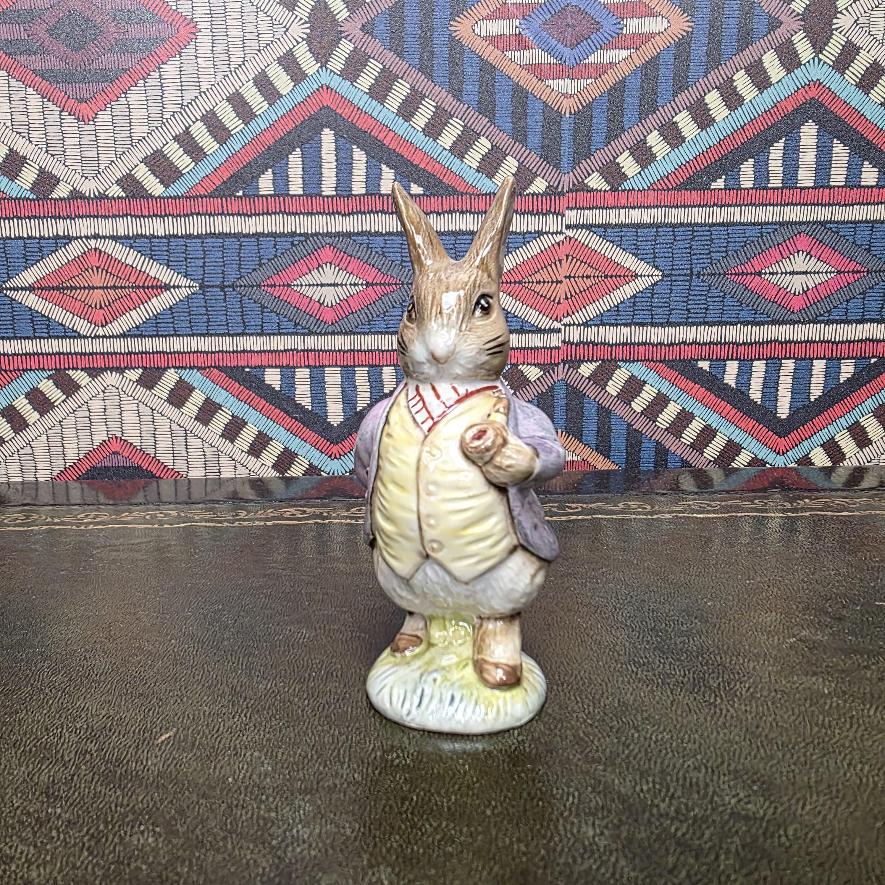 Royal Albert Benjamin Bunny Figurine Beatrix Potter Porcelain Rabbit Figure Peter Rabbit Character Collectible