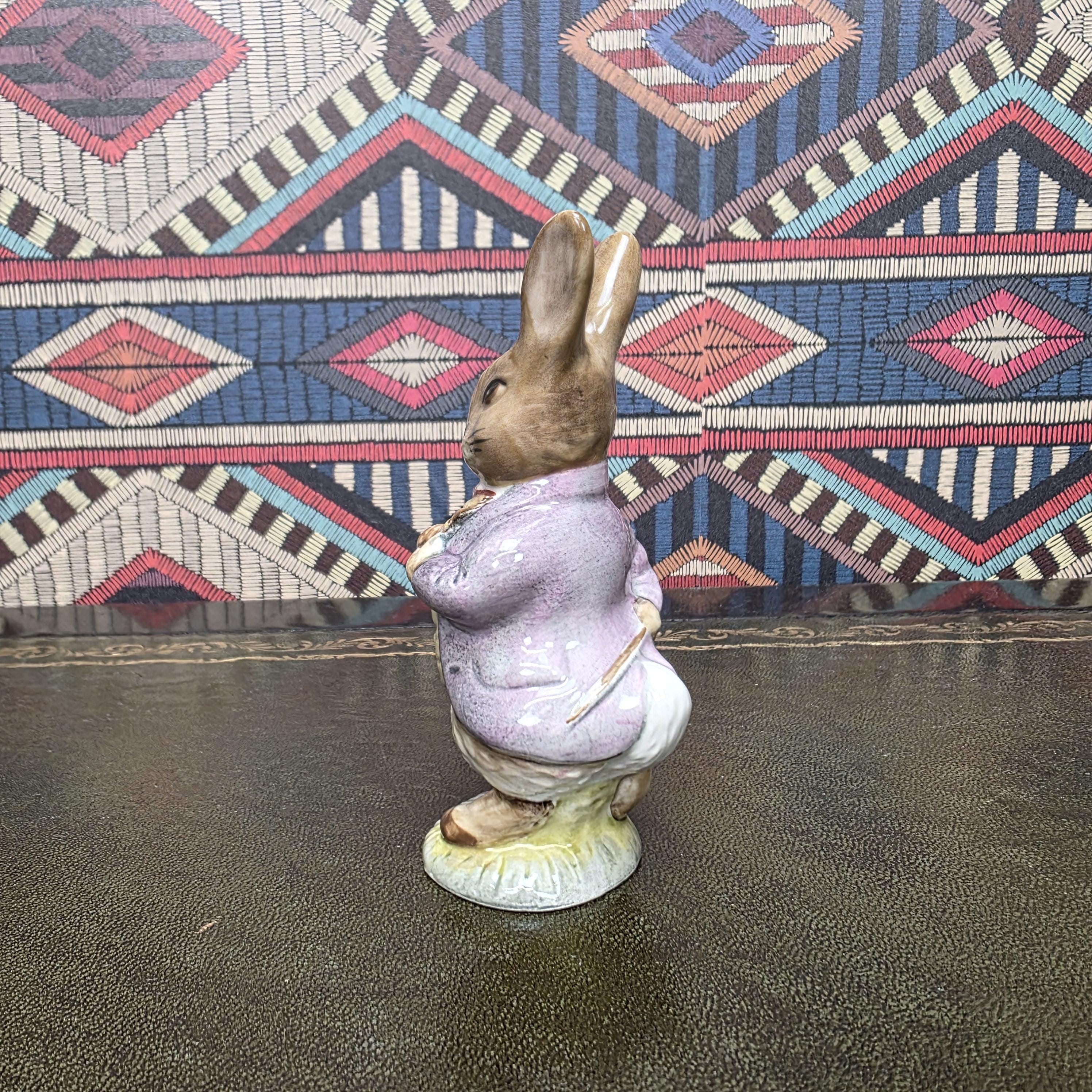 Royal Albert Benjamin Bunny Figurine Beatrix Potter Porcelain Rabbit Figure Peter Rabbit Character Collectible
