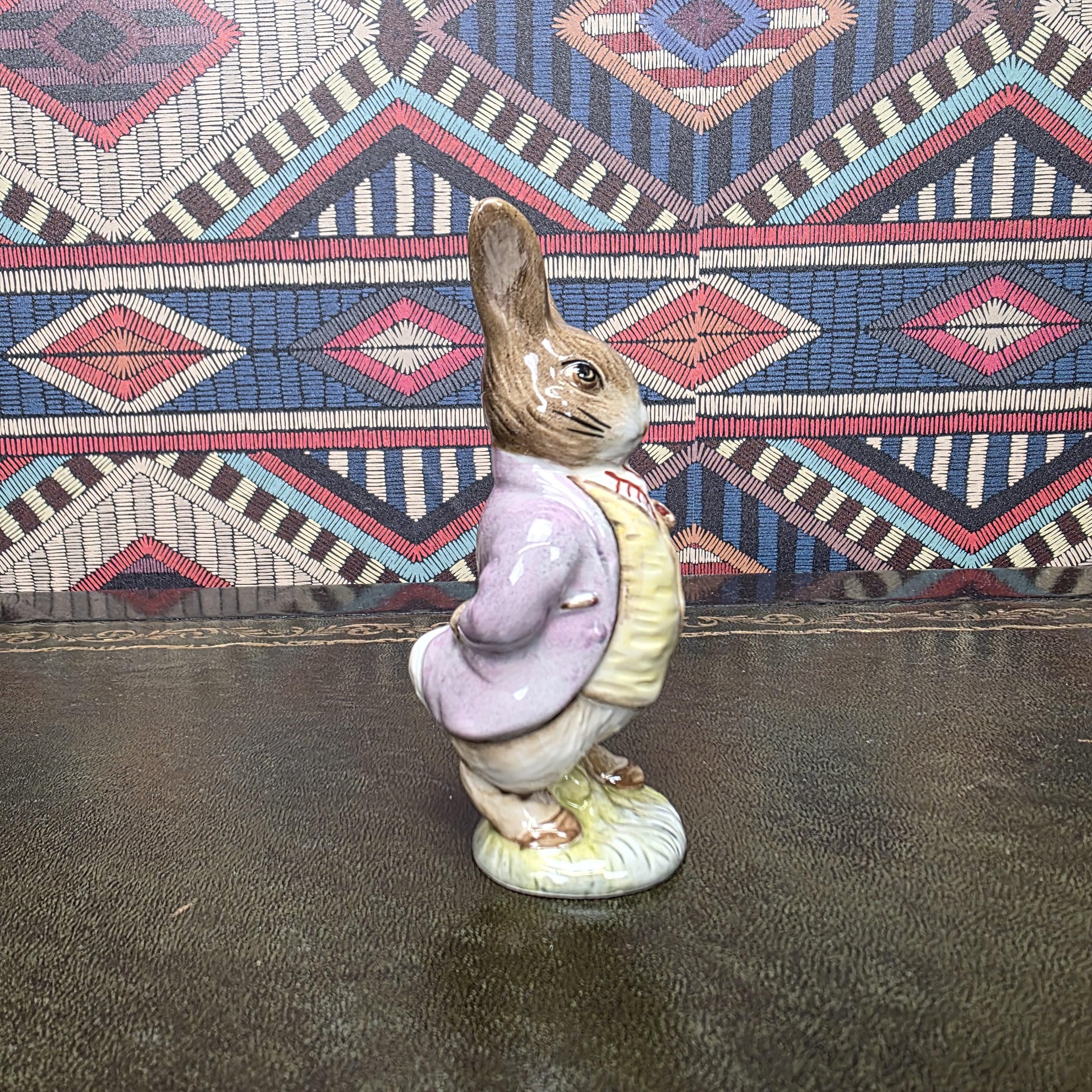 Royal Albert Benjamin Bunny Figurine Beatrix Potter Porcelain Rabbit Figure Peter Rabbit Character Collectible