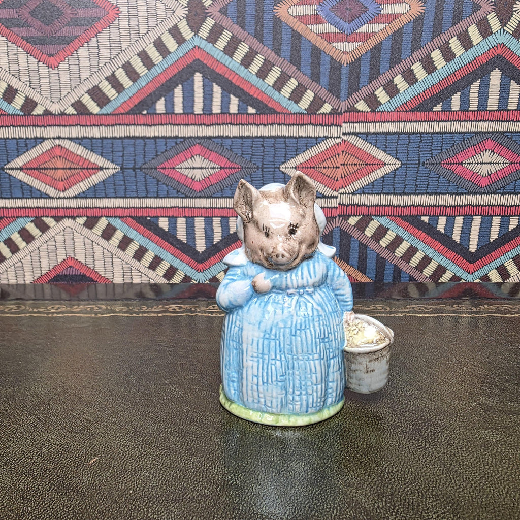 Beatrix Potter Aunt Pettitoes Royal Albert Pig Figurine Vintage English Porcelain Character With Bucket