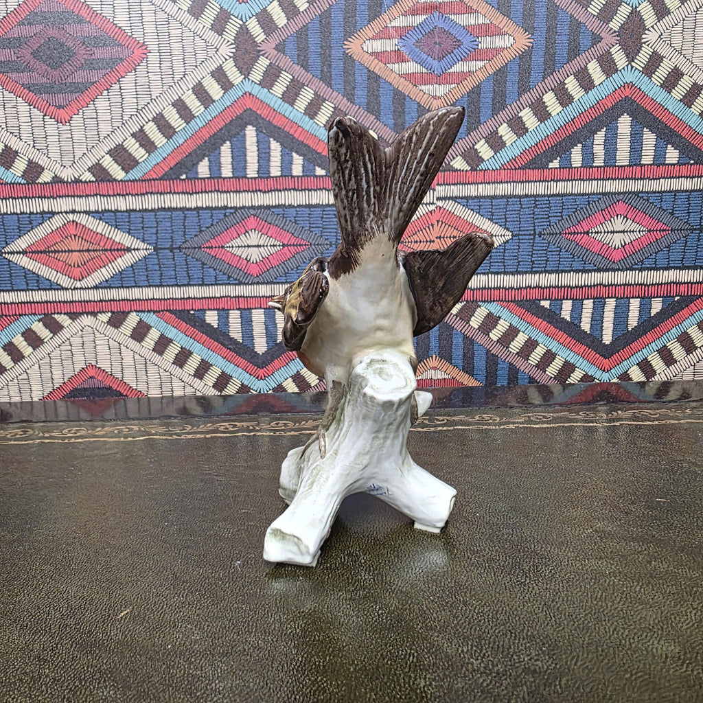 Vintage Goebel Brambling Bird Figurine CV86 West Germany Ceramic On Tree Stump Wildlife Collectors