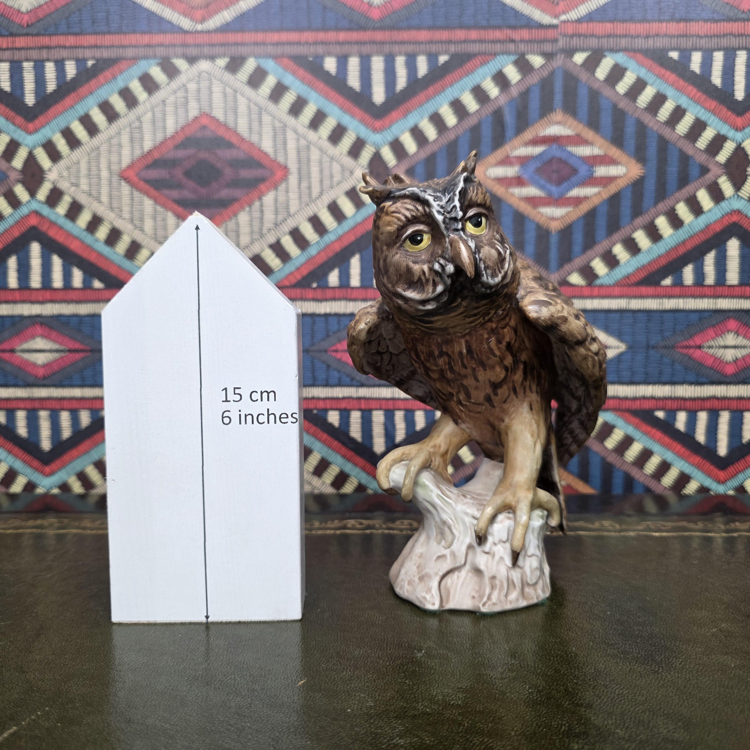 Hummel Screech Owl Figurine CV99 1969 Goebel West Germany Ceramic Woodland Bird Sculpture Vintage