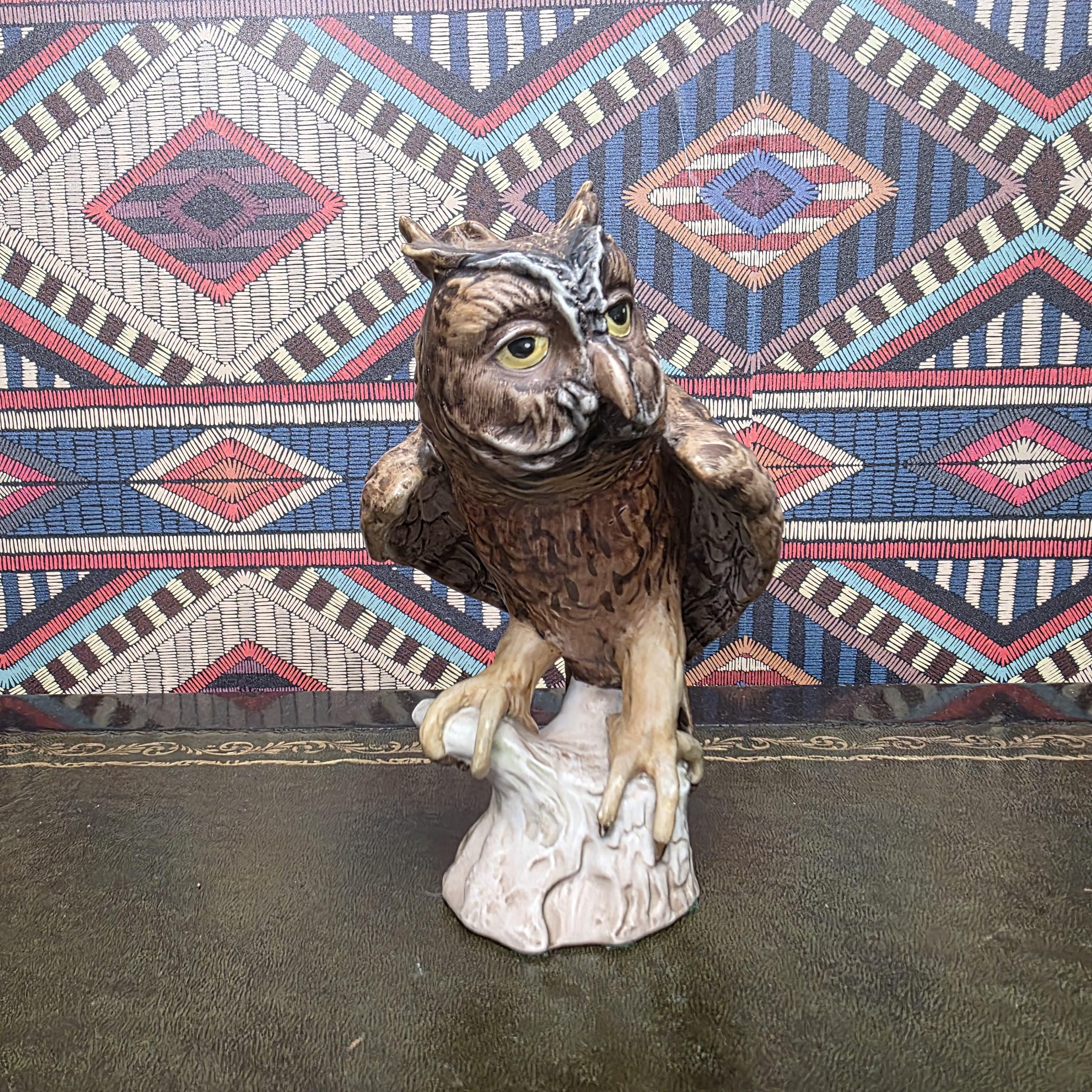 Hummel Screech Owl Figurine CV99 1969 Goebel West Germany Ceramic Woodland Bird Sculpture Vintage