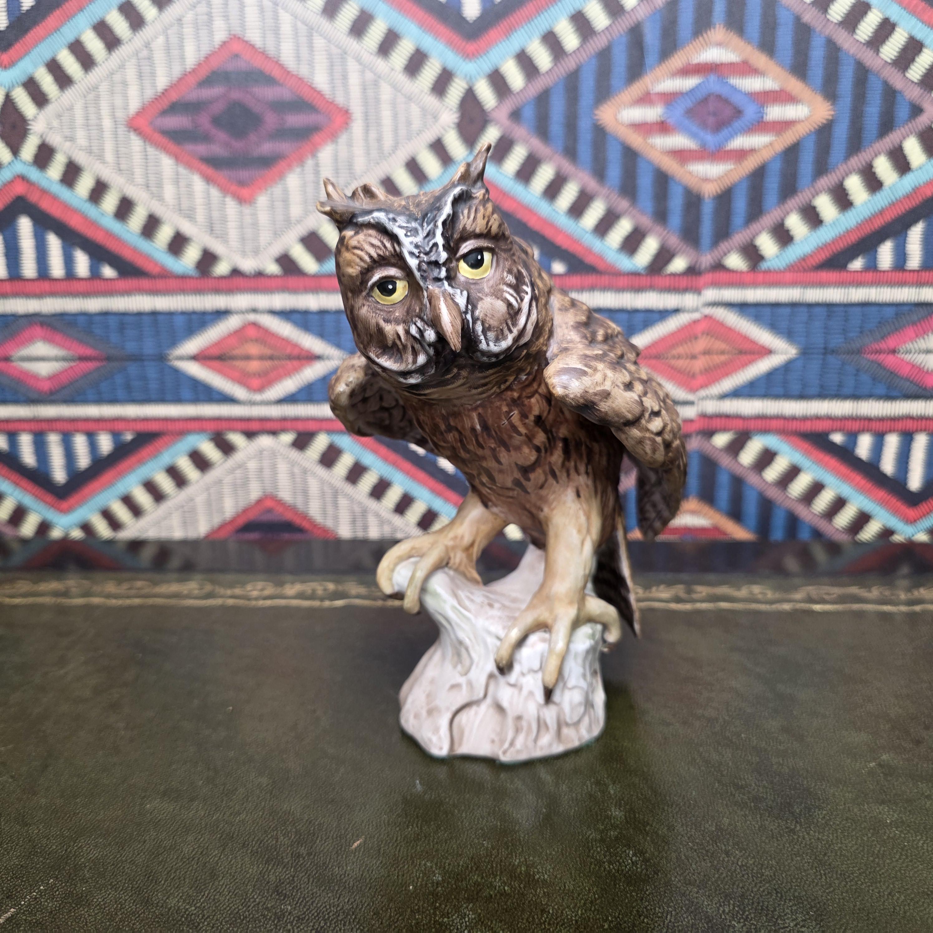 Hummel Screech Owl Figurine CV99 1969 Goebel West Germany Ceramic Woodland Bird Sculpture Vintage