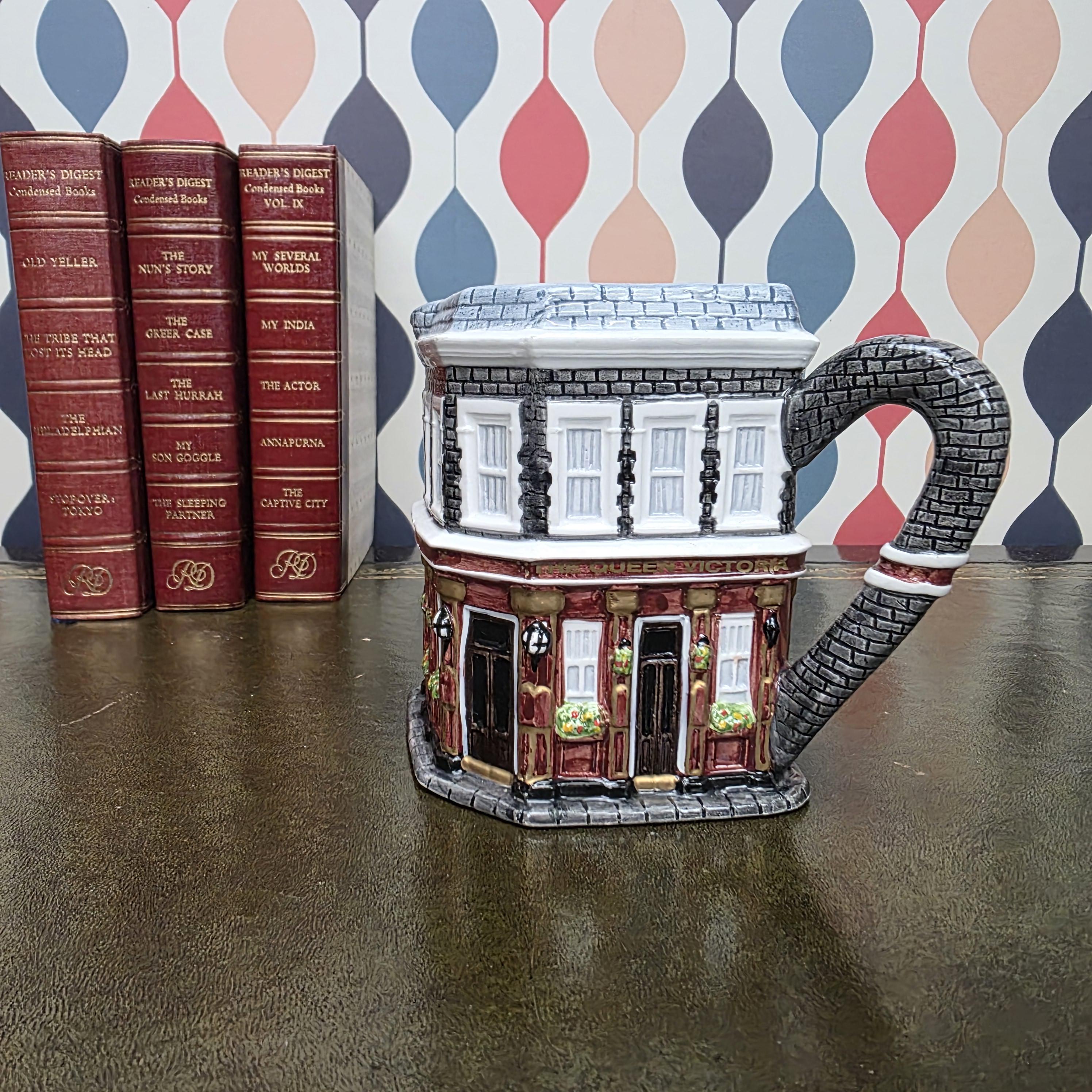 EastEnders Queen Victoria Pub Jug Western House Ceramic Collectible Mug BBC TV Memorabilia Handpainted