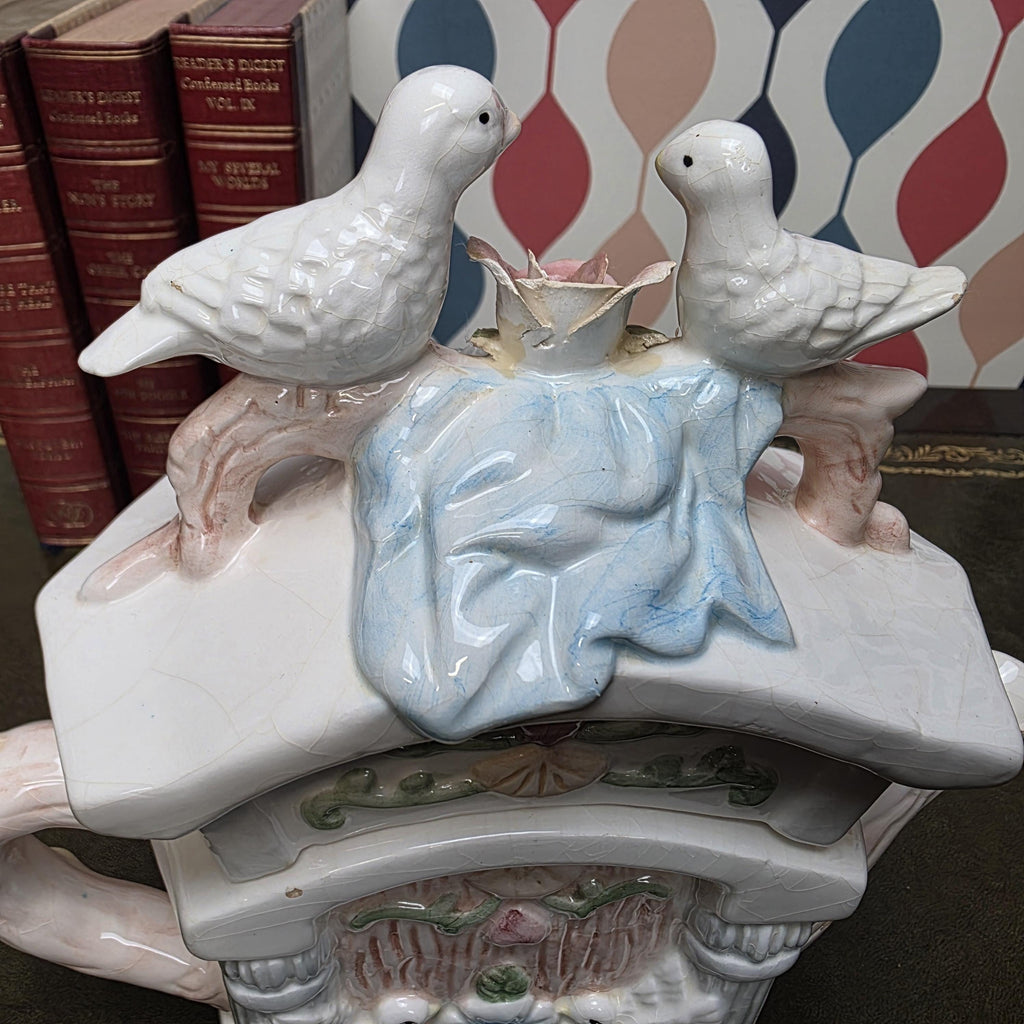 Vintage Bird Ceramic Cottage Dove Figurine Novelty Tea Pot Collectible Teaware Cottagecore Kitchen Decor